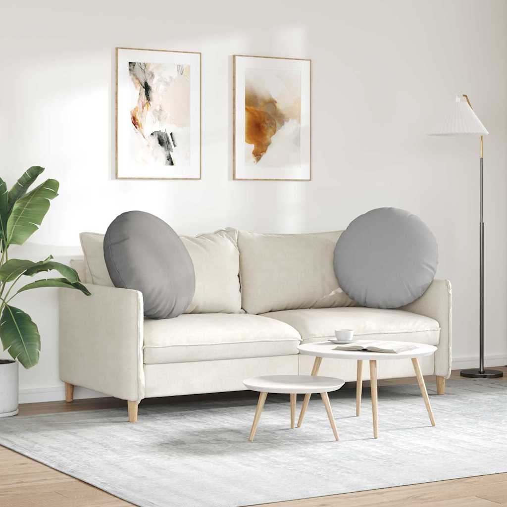 Cuscini per Seduta 2 pz Tessuto Grigio Nuvola Ø80 x 29 cm
