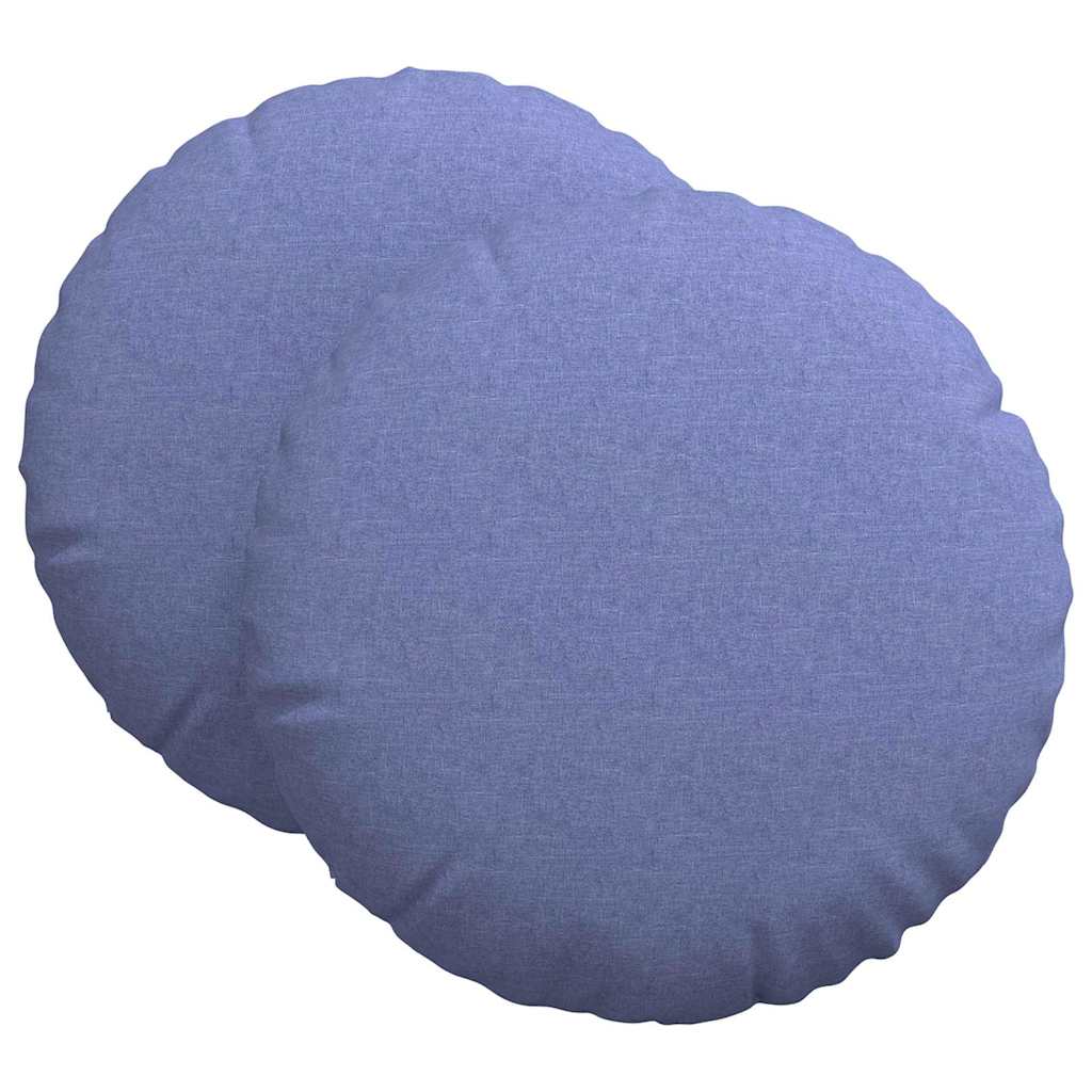 Cuscini per Seduta 2 pz Tessuto Blu jeans Ø80 x 29 cm