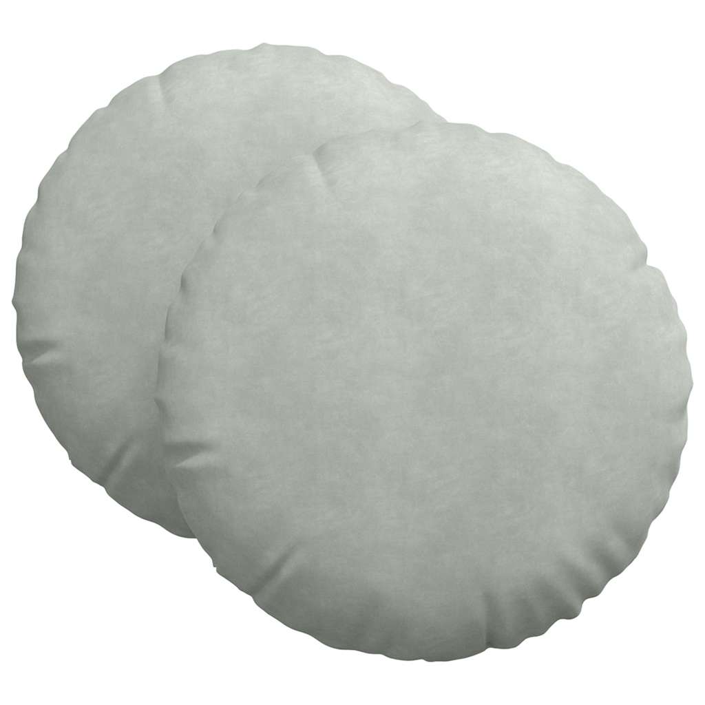 Cuscini per Seduta 2 pcs Grigio chiaro Ø 40 x 13 cm Velluto