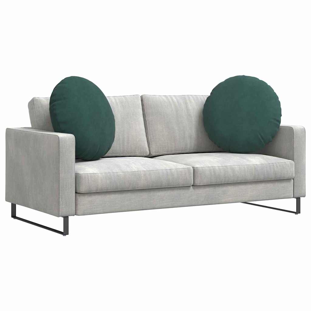 Cuscini per Seduta 2 pz Velluto Verde Scuro Ø 80 x 29 cm
