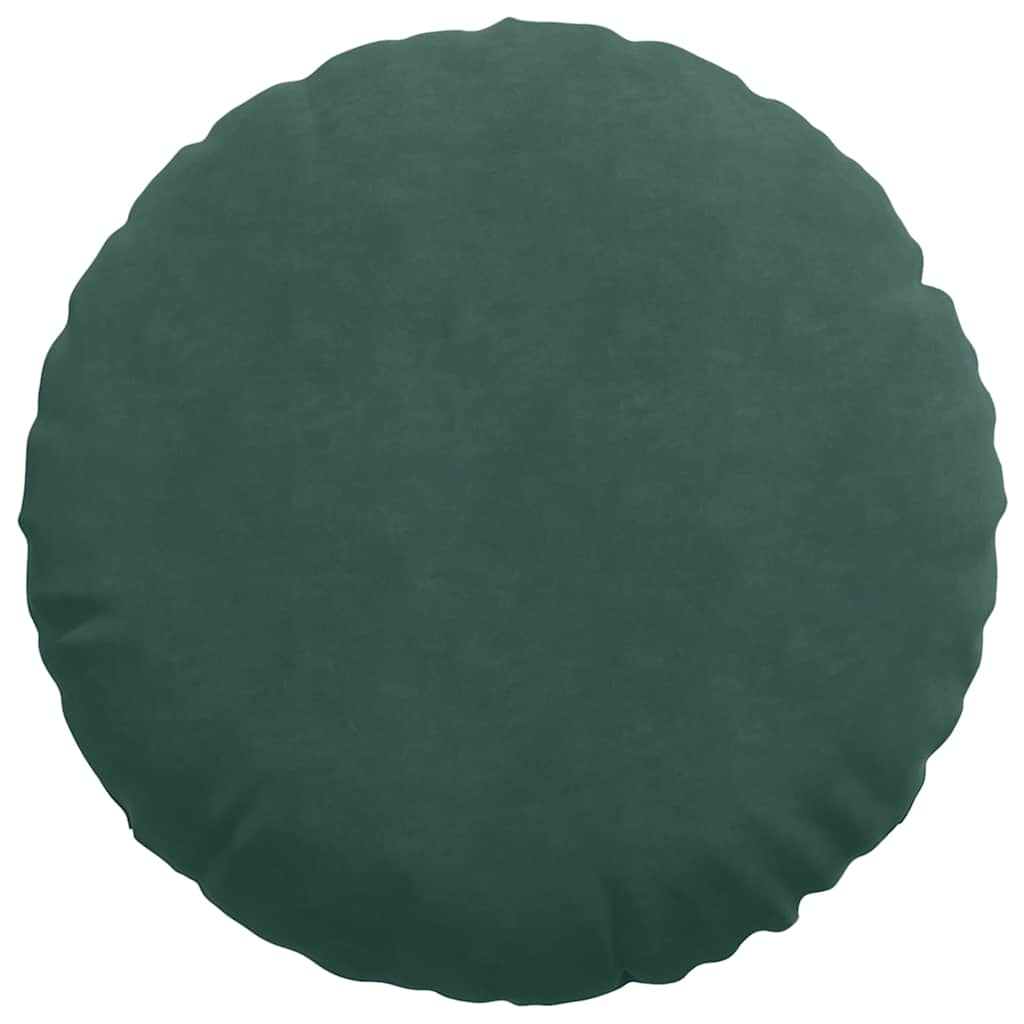 Cuscini per Seduta 2 pz Velluto Verde Scuro Ø 80 x 29 cm