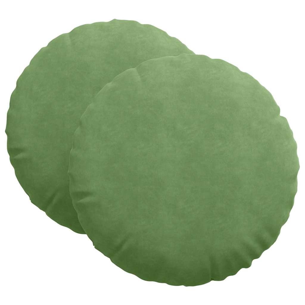 Cuscini per Seduta 2 pcs Verde chiaro Ø 40 x 13 cm Velluto