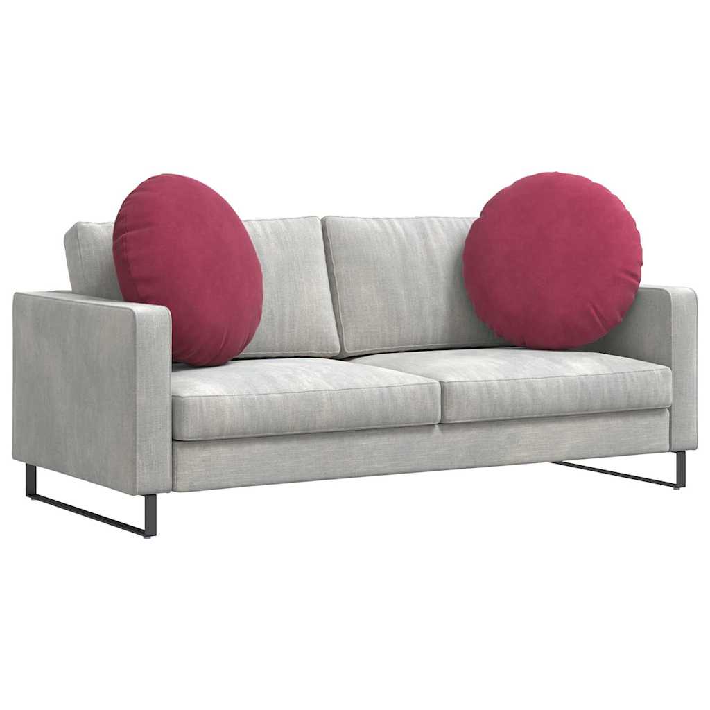 Cuscini per Seduta 2 pz Velluto Rosso Vino Ø 80 x 29 cm