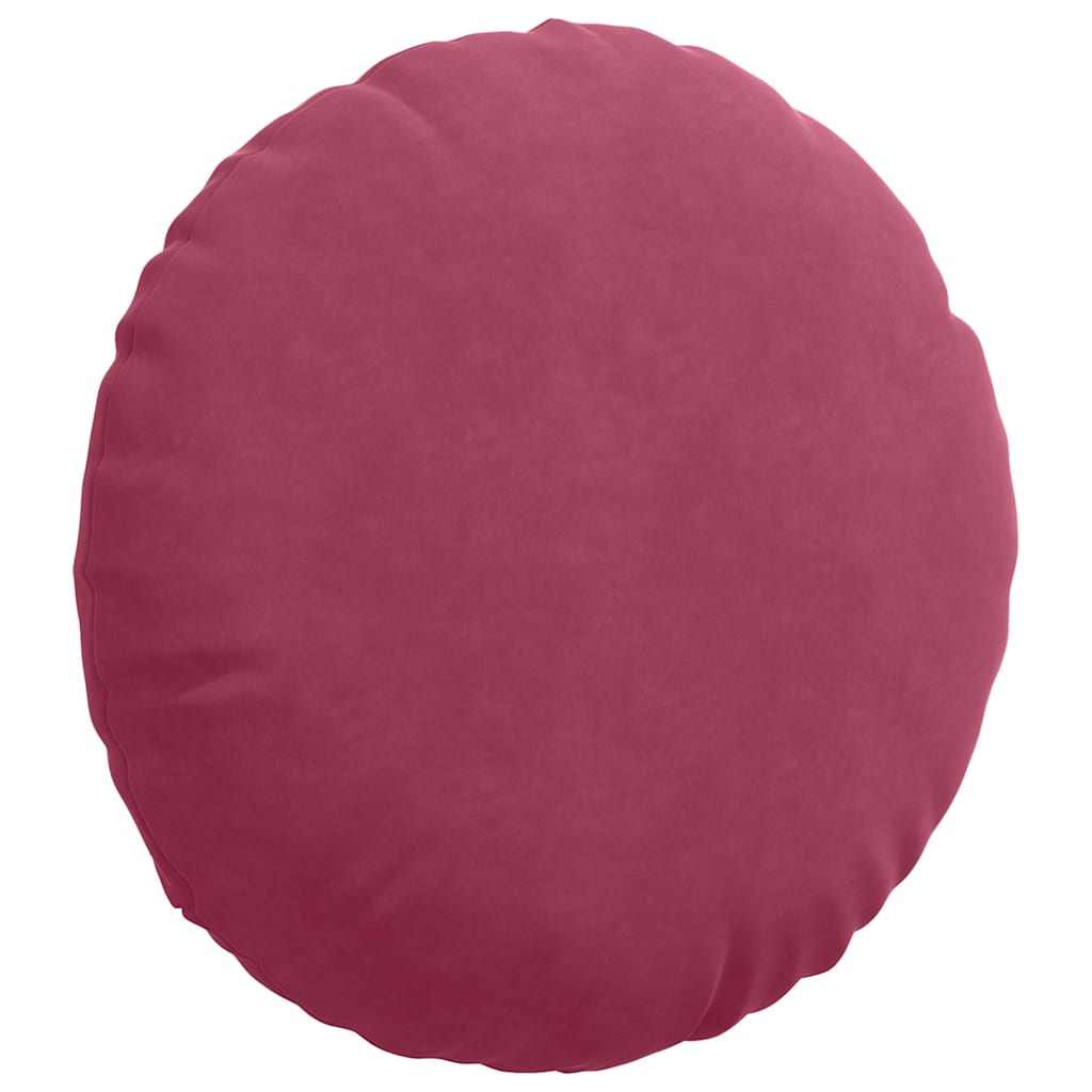 Cuscini per Seduta 2 pz Velluto Rosso Vino Ø 80 x 29 cm