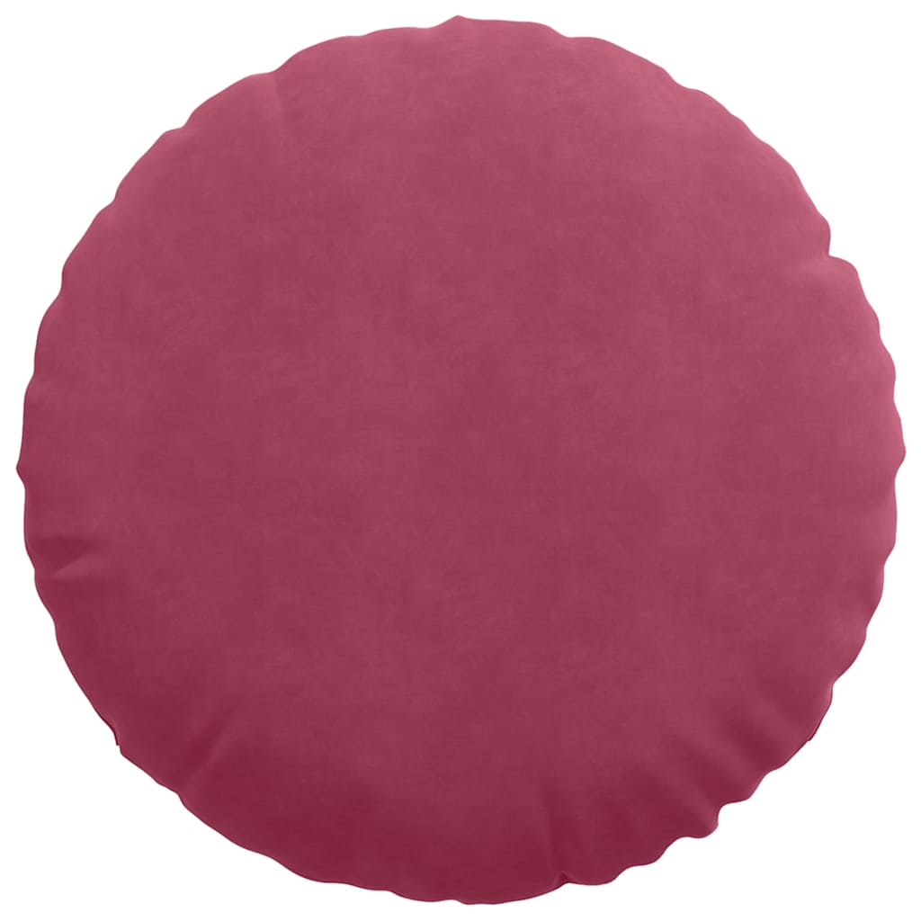 Cuscini per Seduta 2 pz Velluto Rosso Vino Ø 80 x 29 cm