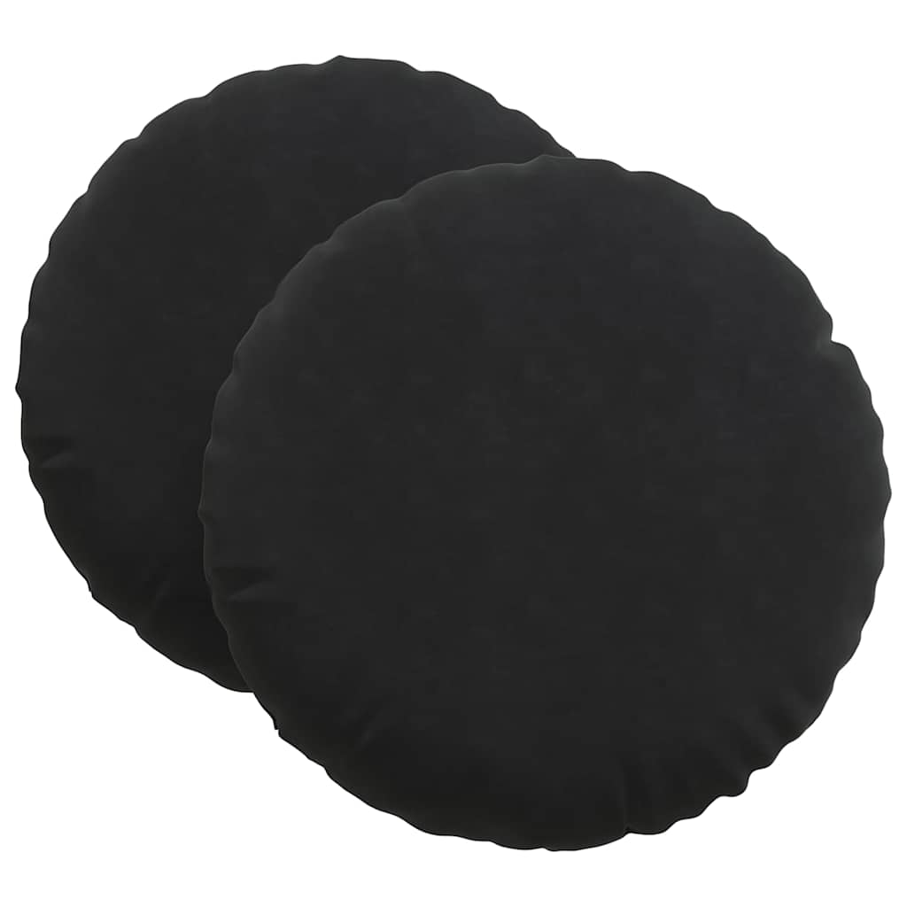 Cuscini per Seduta 2 pz Velluto Nero Ø 80 x 29 cm