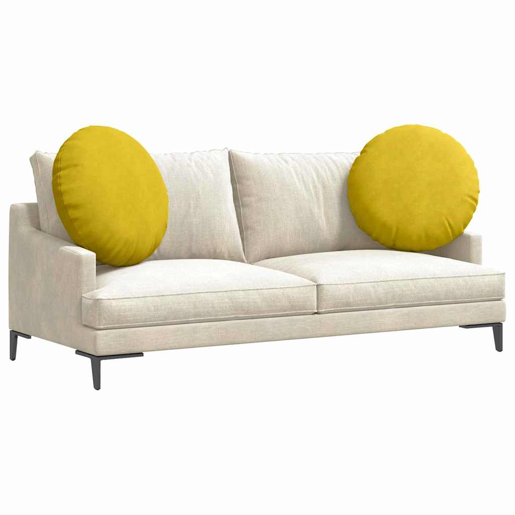 Cuscini per Seduta 2 pz Velluto Giallo Ø 80 x 29 cm