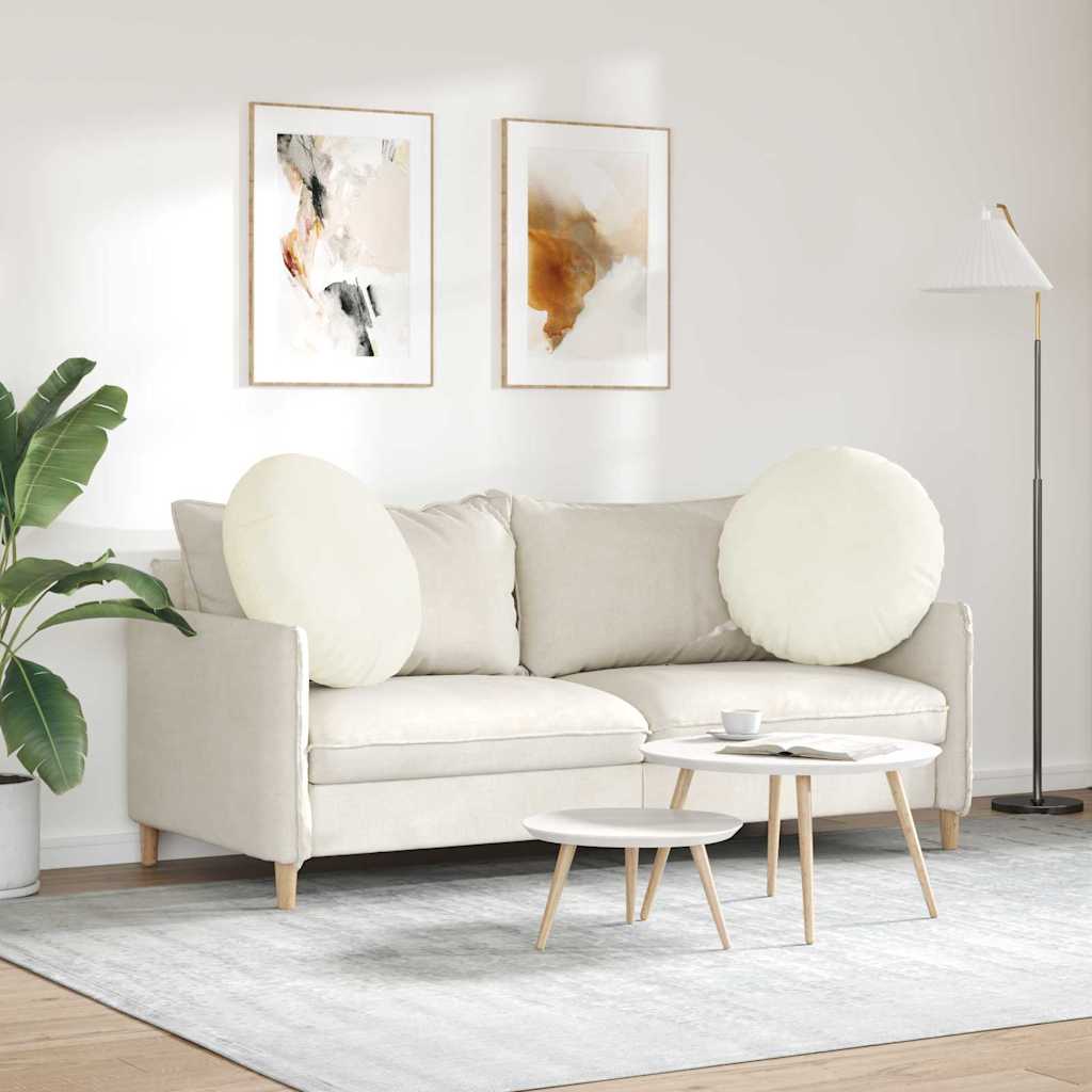 Cuscini per Seduta 2 pz Velluto Crema Ø 80 x 29 cm