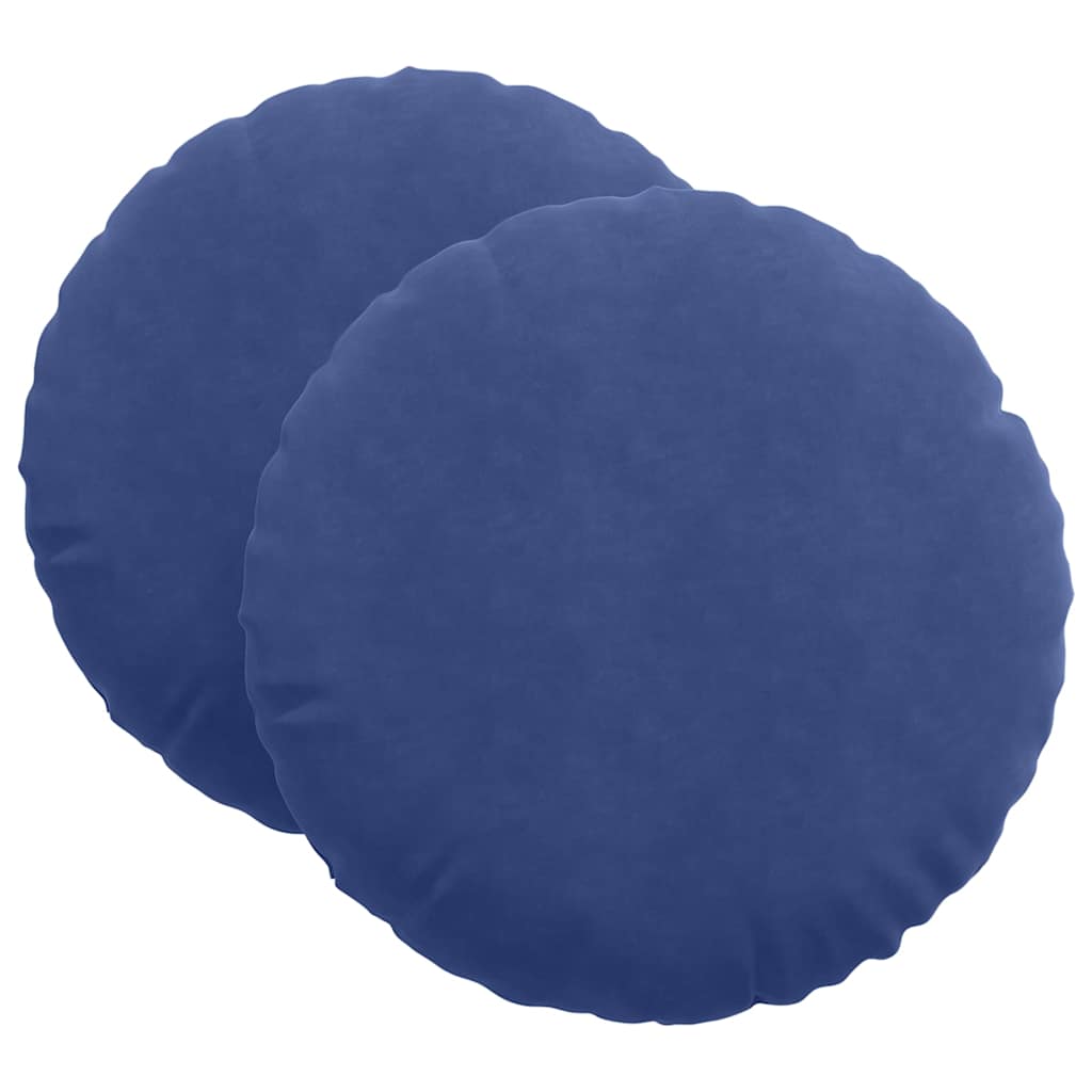 Cuscini per Seduta 2 pcs Blu Polizia Ø 40 x 13 cm Velluto