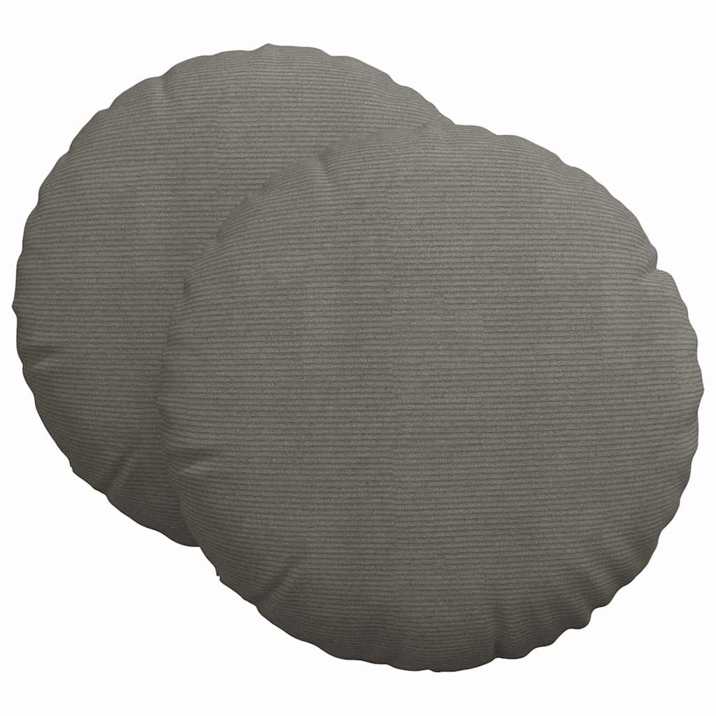 Cuscini per Seduta 2 pz Tessuto in Cords Grigio chiaro Ø 80 cm