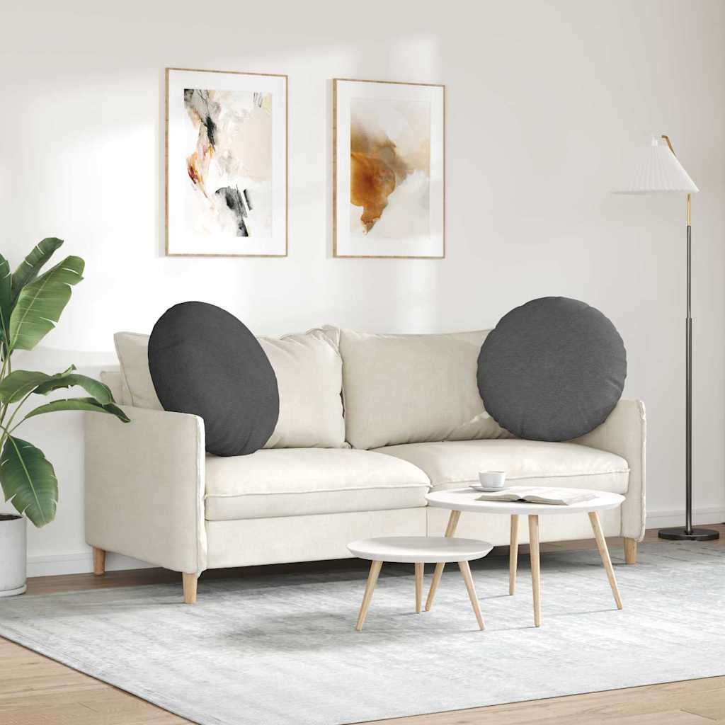 Cuscini per Seduta 2 pz Tessuto in Cords Grigio scuro Ø 80 cm