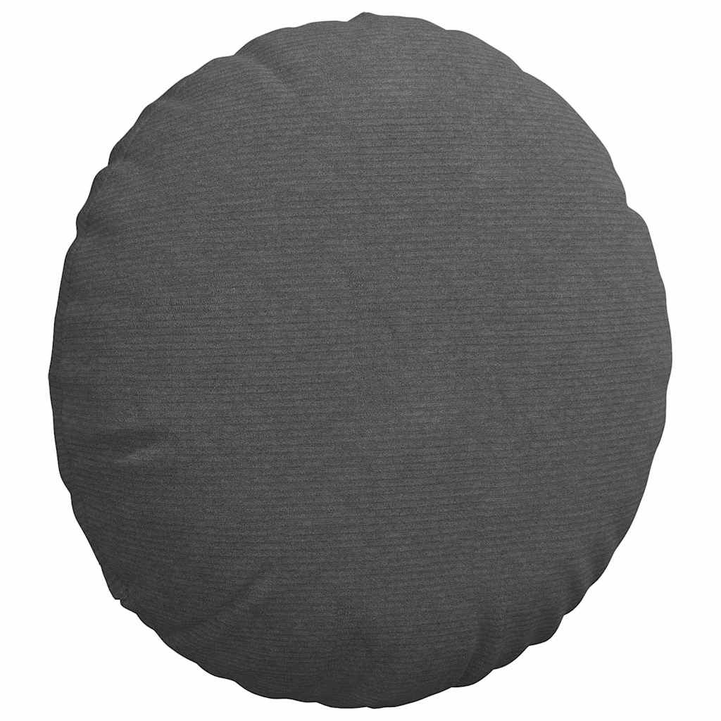 Cuscini per Seduta 2 pz Tessuto in Cords Grigio scuro Ø 80 cm
