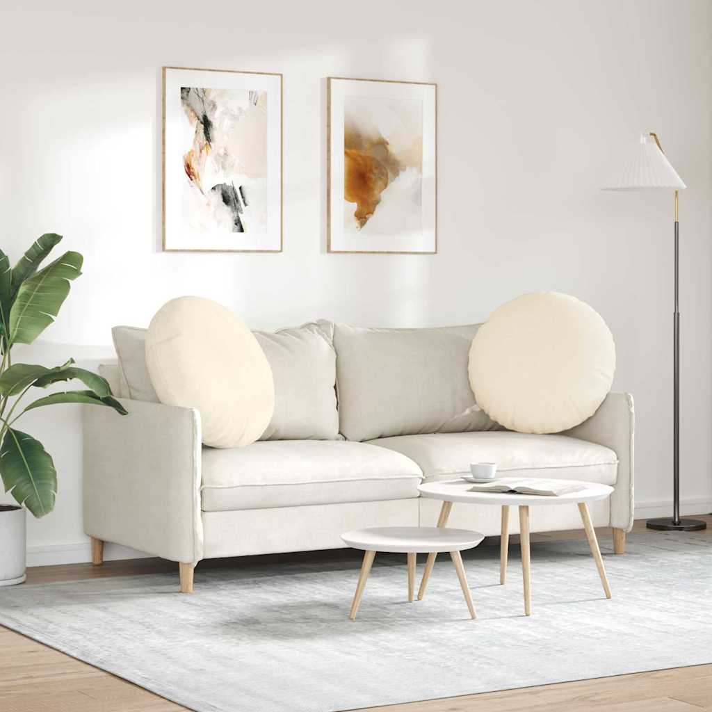 Cuscini per Seduta 2 pz Tessuto in Cords Crema Ø 80 cm