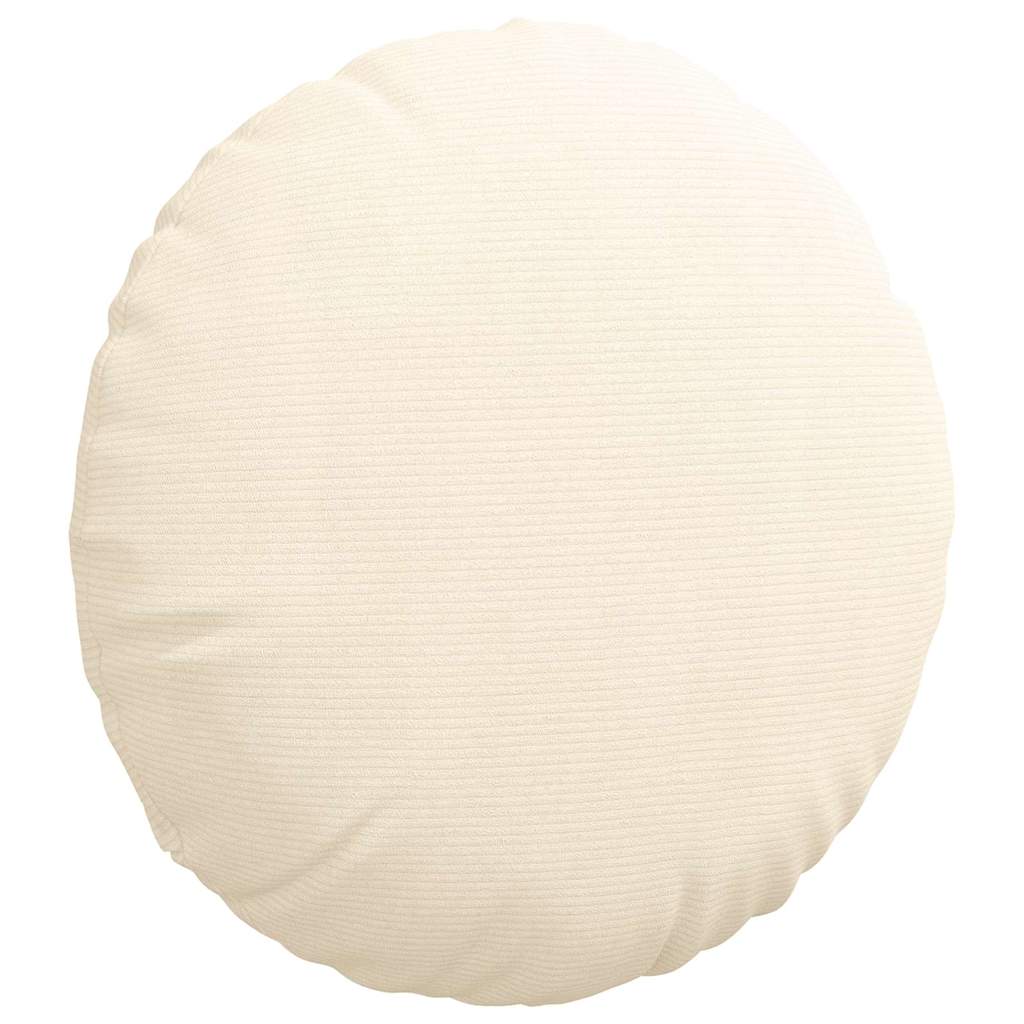 Cuscini per Seduta 2 pz Tessuto in Cords Crema Ø 80 cm