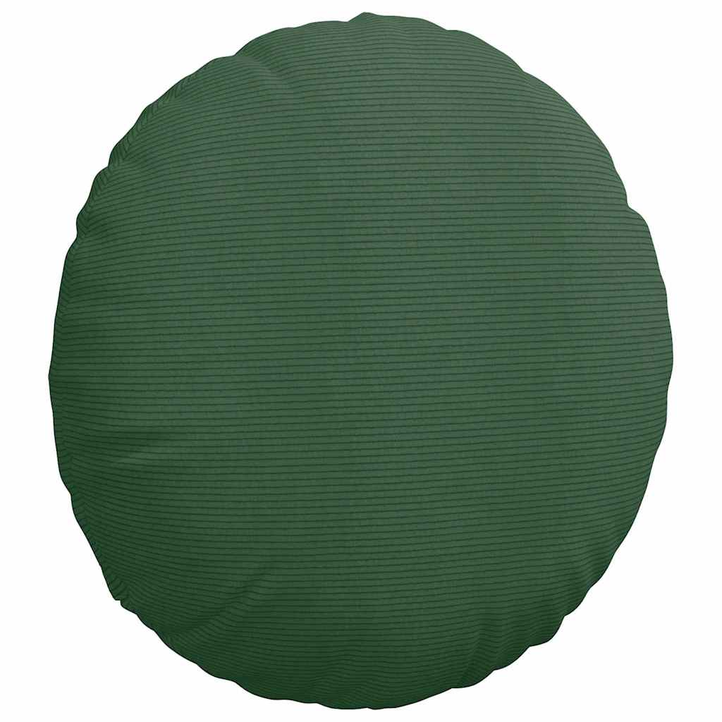 Cuscini per Seduta 2 pz Tessuto in Cords Verde Scuro Ø 80 cm