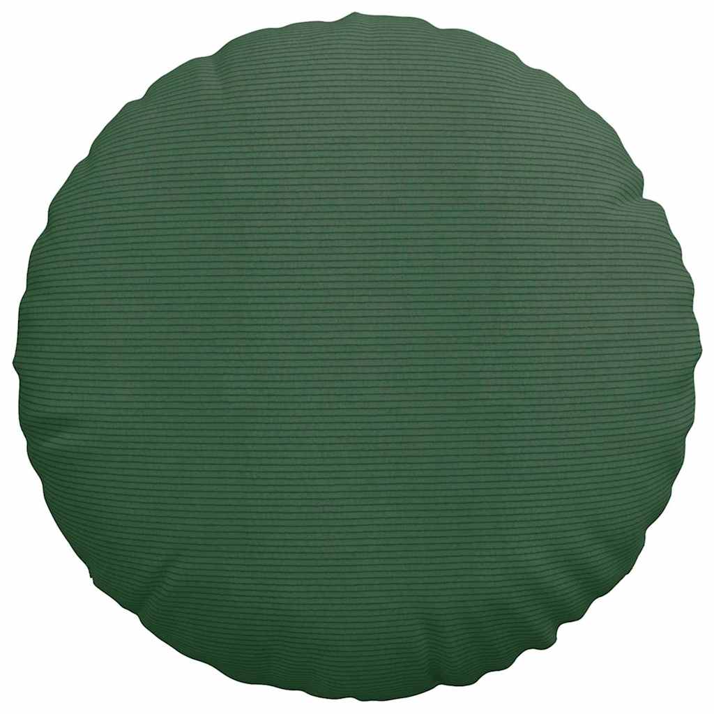 Cuscini per Seduta 2 pz Tessuto in Cords Verde Scuro Ø 80 cm