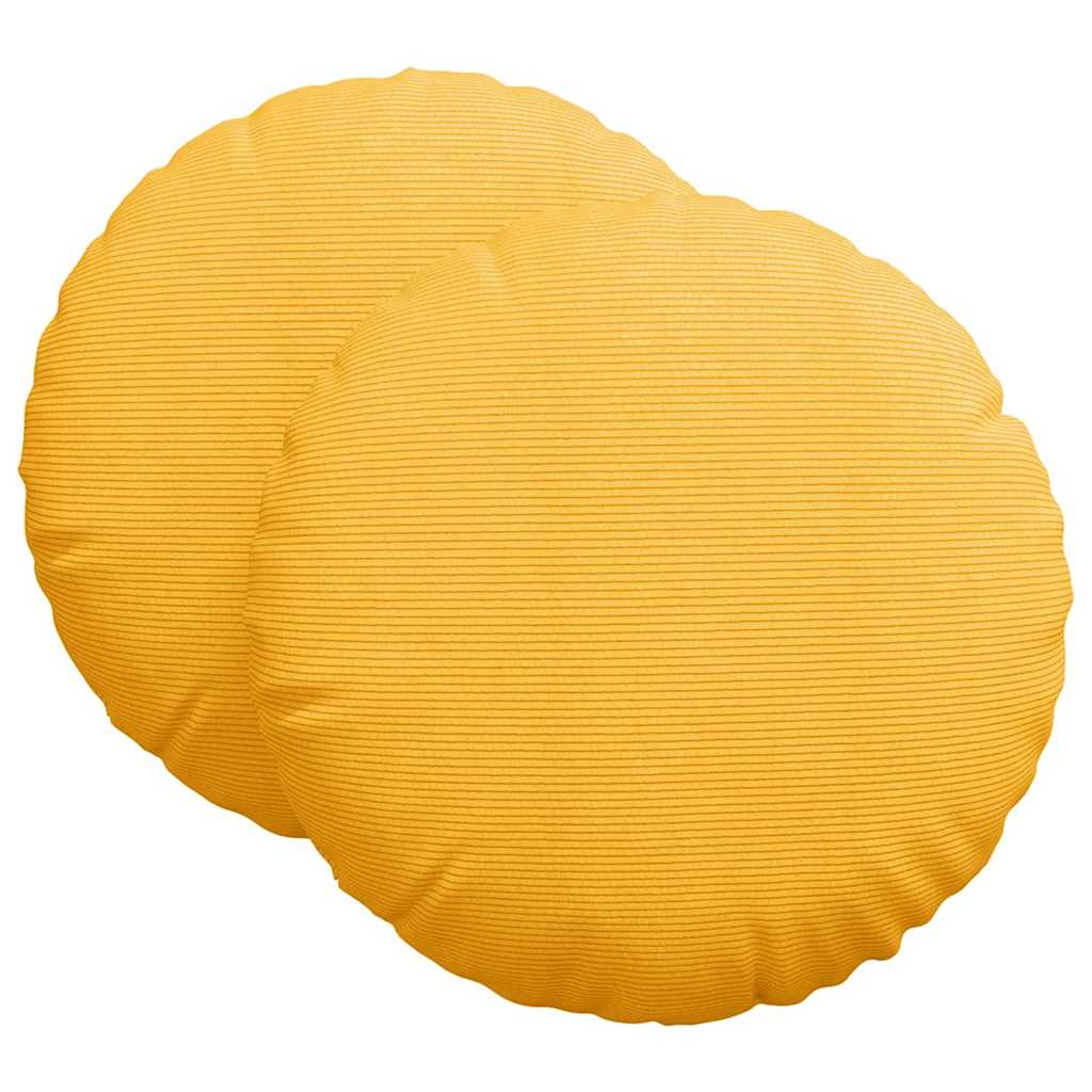 Cuscini per Seduta 2 pz Tessuto in Cords Giallo Chiaro Ø 80 cm