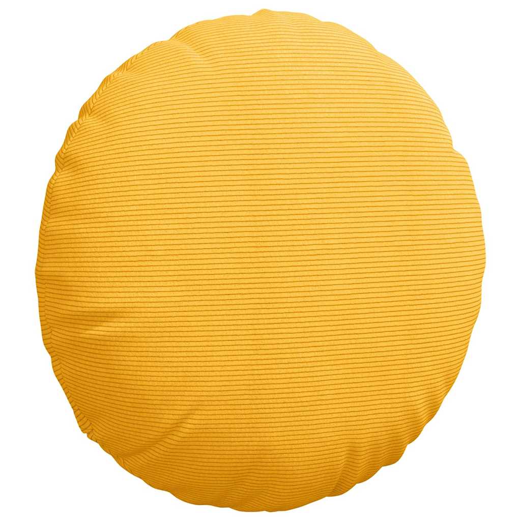Cuscini per Seduta 2 pz Tessuto in Cords Giallo Chiaro Ø 80 cm