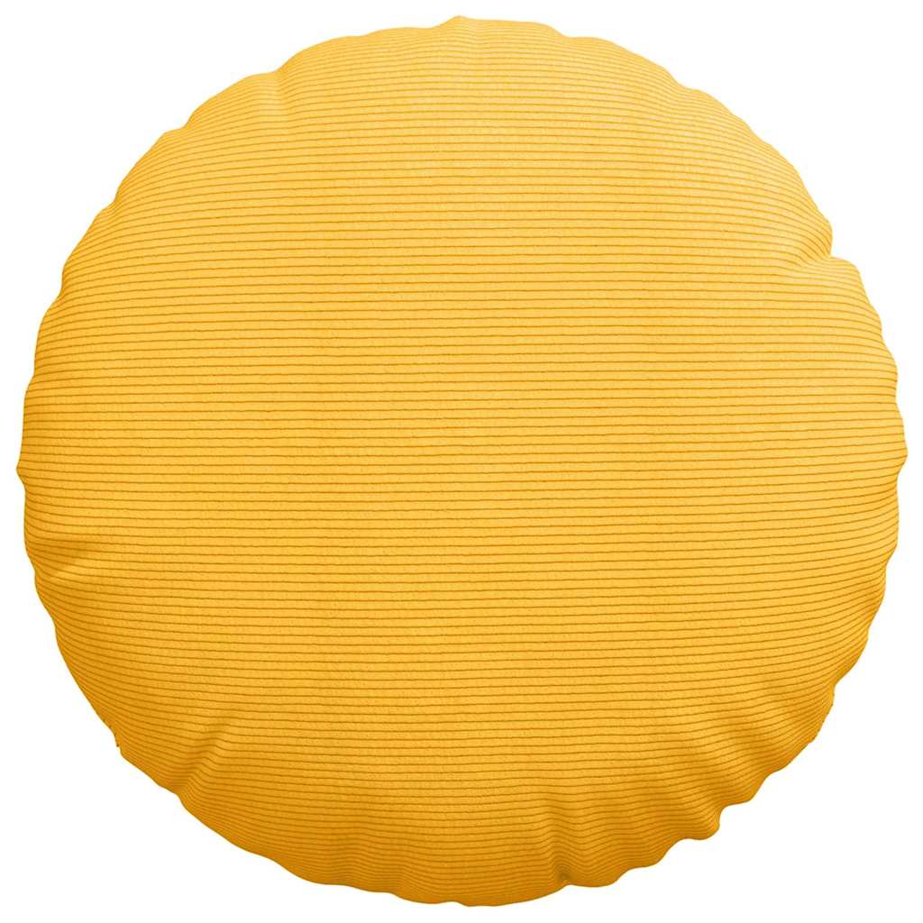 Cuscini per Seduta 2 pz Tessuto in Cords Giallo Chiaro Ø 80 cm