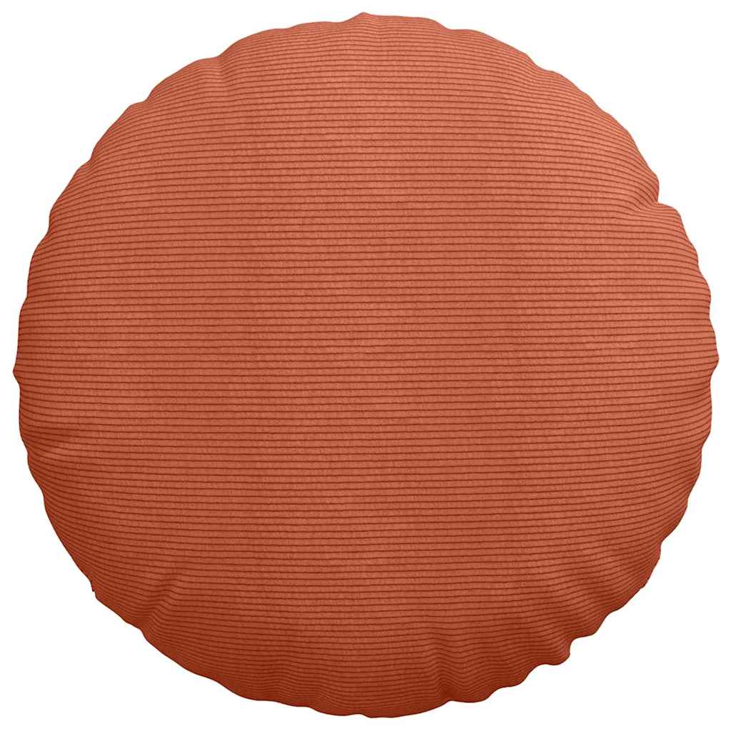 Cuscini per Seduta 2 pz Tessuto in Cords Rosso Arancio Ø 80 cm