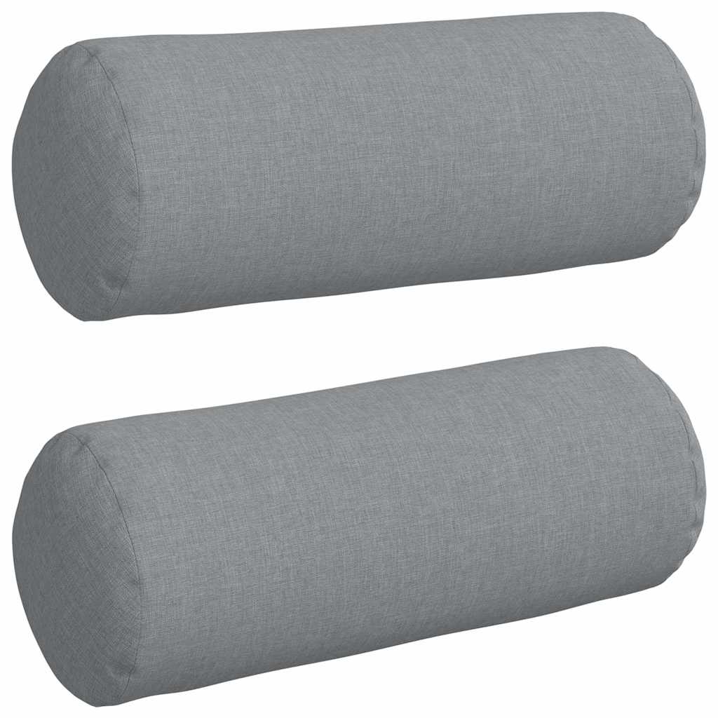Cuscini a rullo 2 pz Tessuto Grigio chiaro Ø 15 x 40 cm