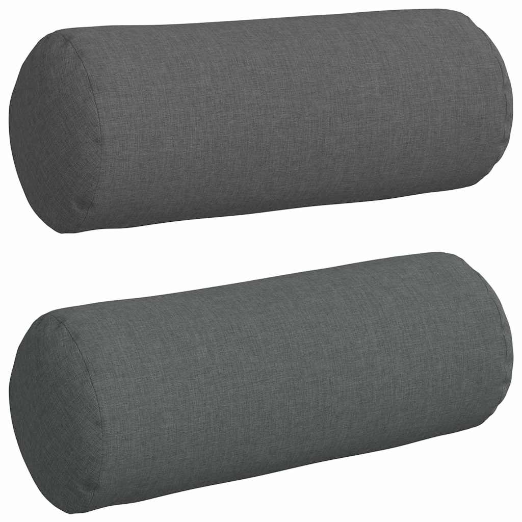 Cuscini a rullo 2 pz Tessuto Grigio scuro Ø 15 x 40 cm