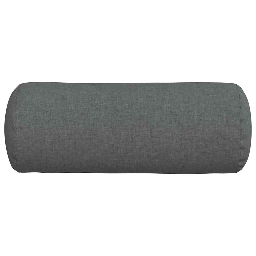 Cuscini a rullo 2 pz Tessuto Grigio scuro Ø 15 x 40 cm