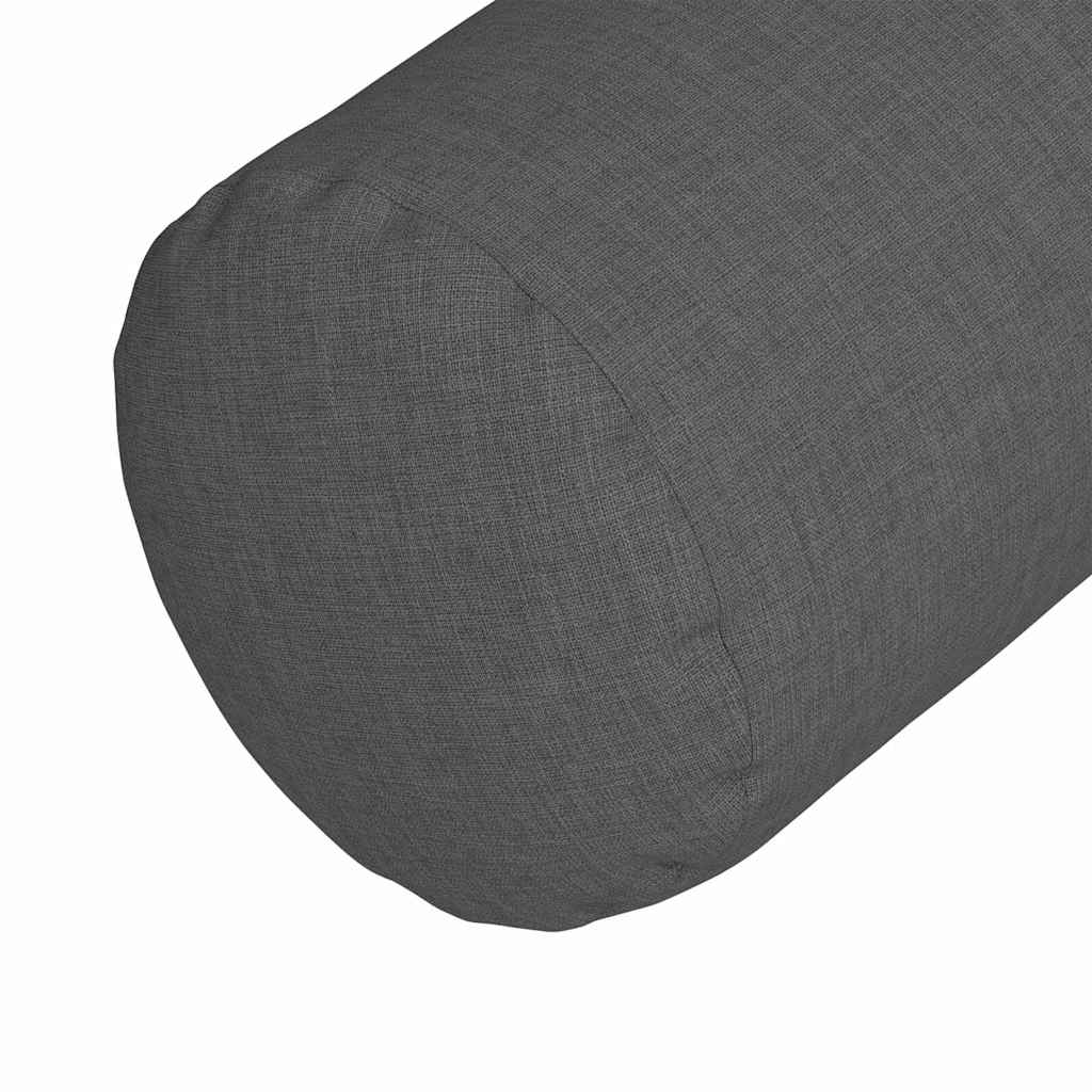 Cuscini a rullo 2 pz Tessuto Grigio scuro Ø 15 x 40 cm