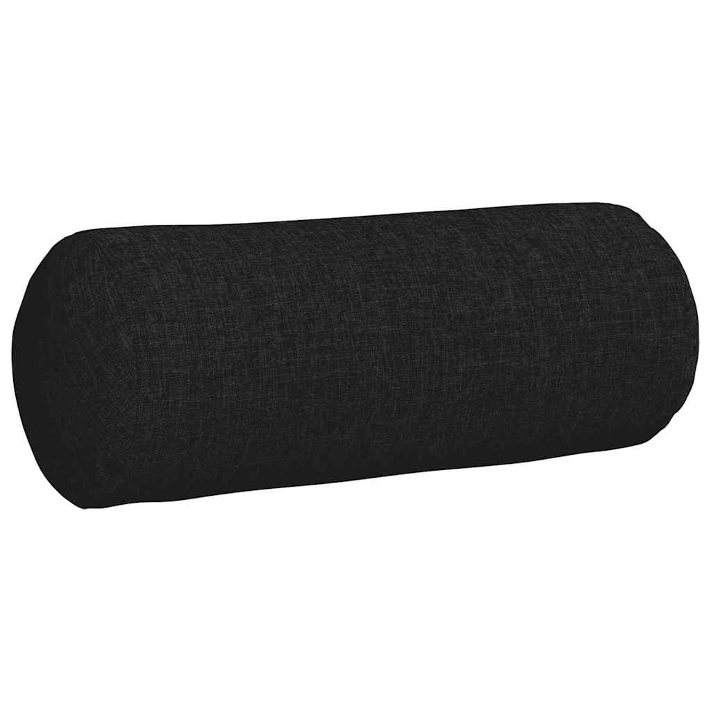 Cuscini a rullo 2 pz Tessuto Nero Ø 15 x 40 cm