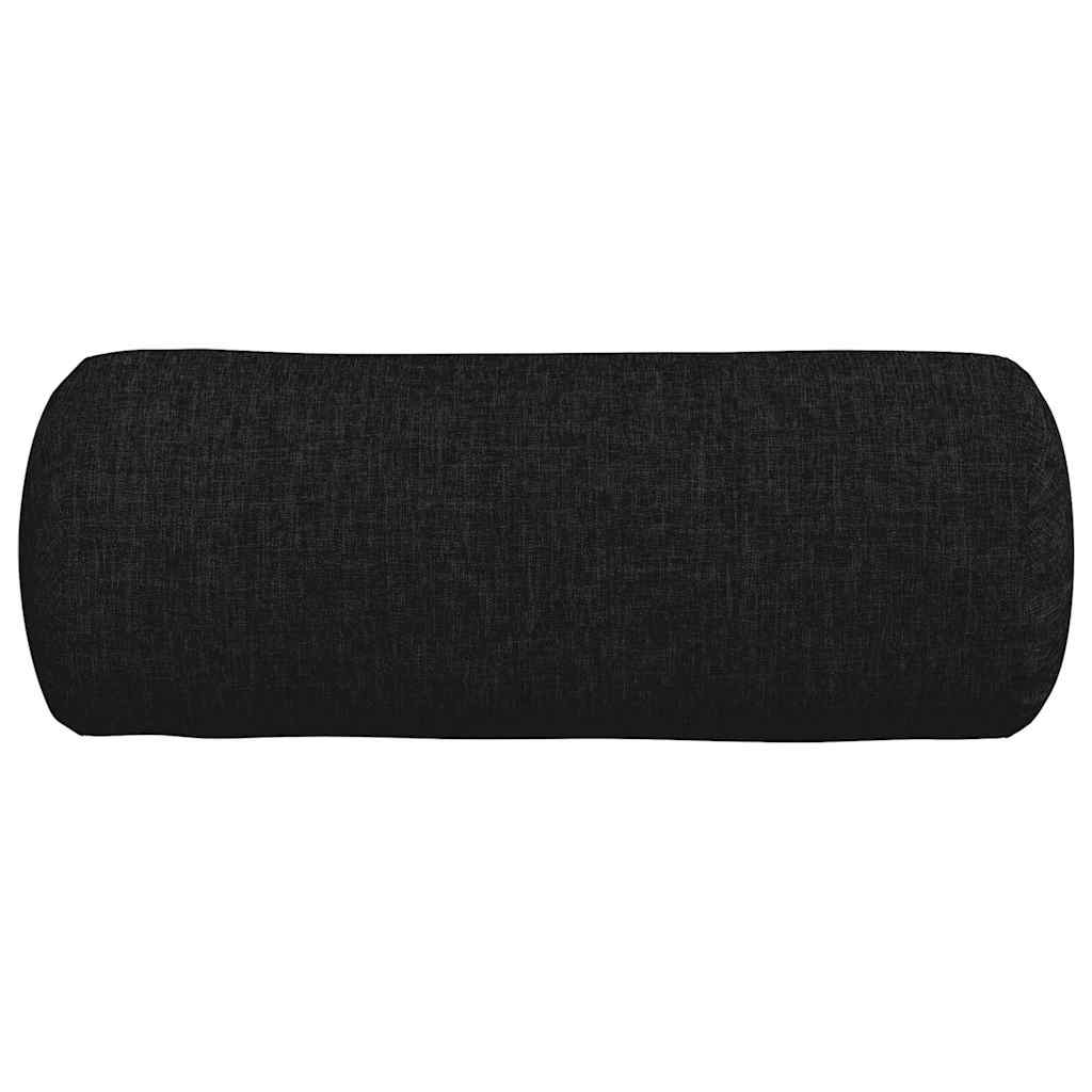 Cuscini a rullo 2 pz Tessuto Nero Ø 15 x 40 cm