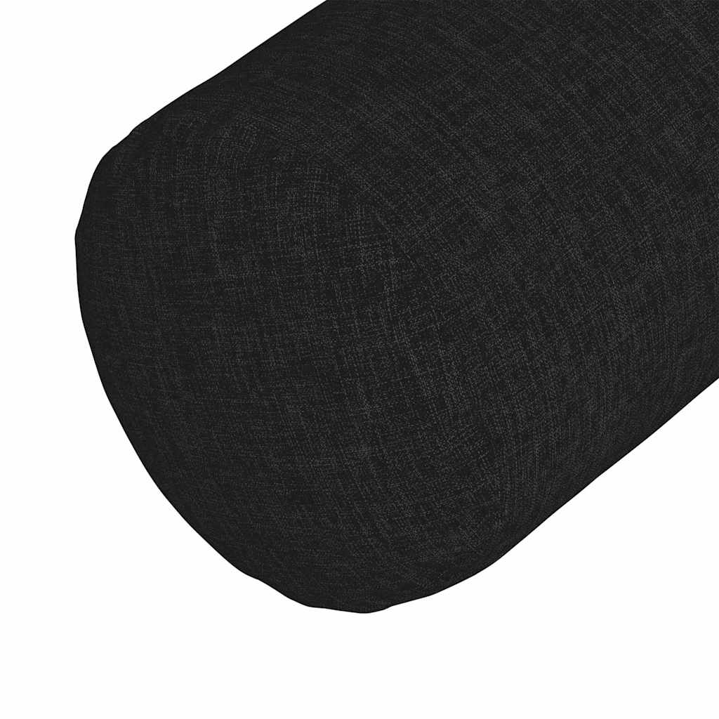 Cuscini a rullo 2 pz Tessuto Nero Ø 15 x 40 cm