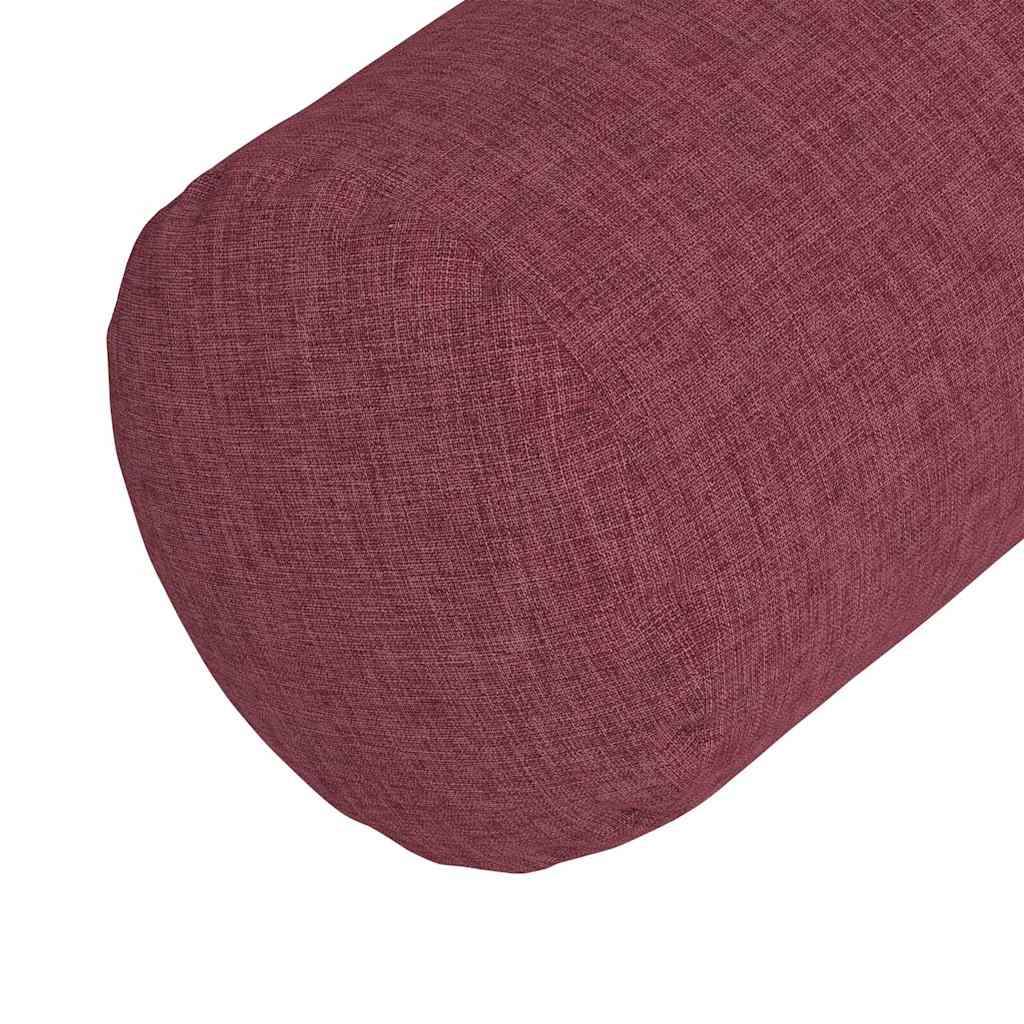 Cuscini a rullo 2 pz Tessuto Rosso Vino Ø 15 x 40 cm