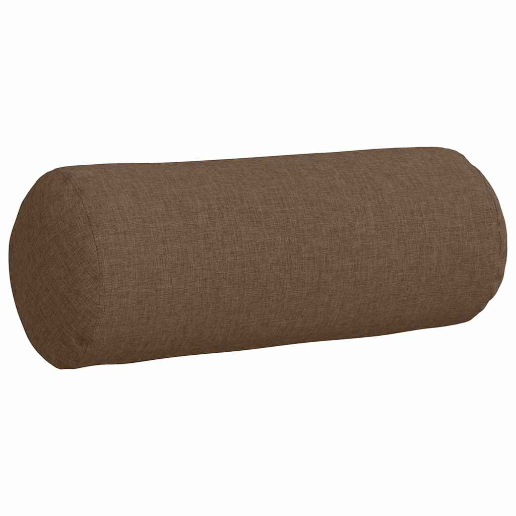 Cuscini a rullo 2 pz Tessuto Marrone Ø 15 x 40 cm