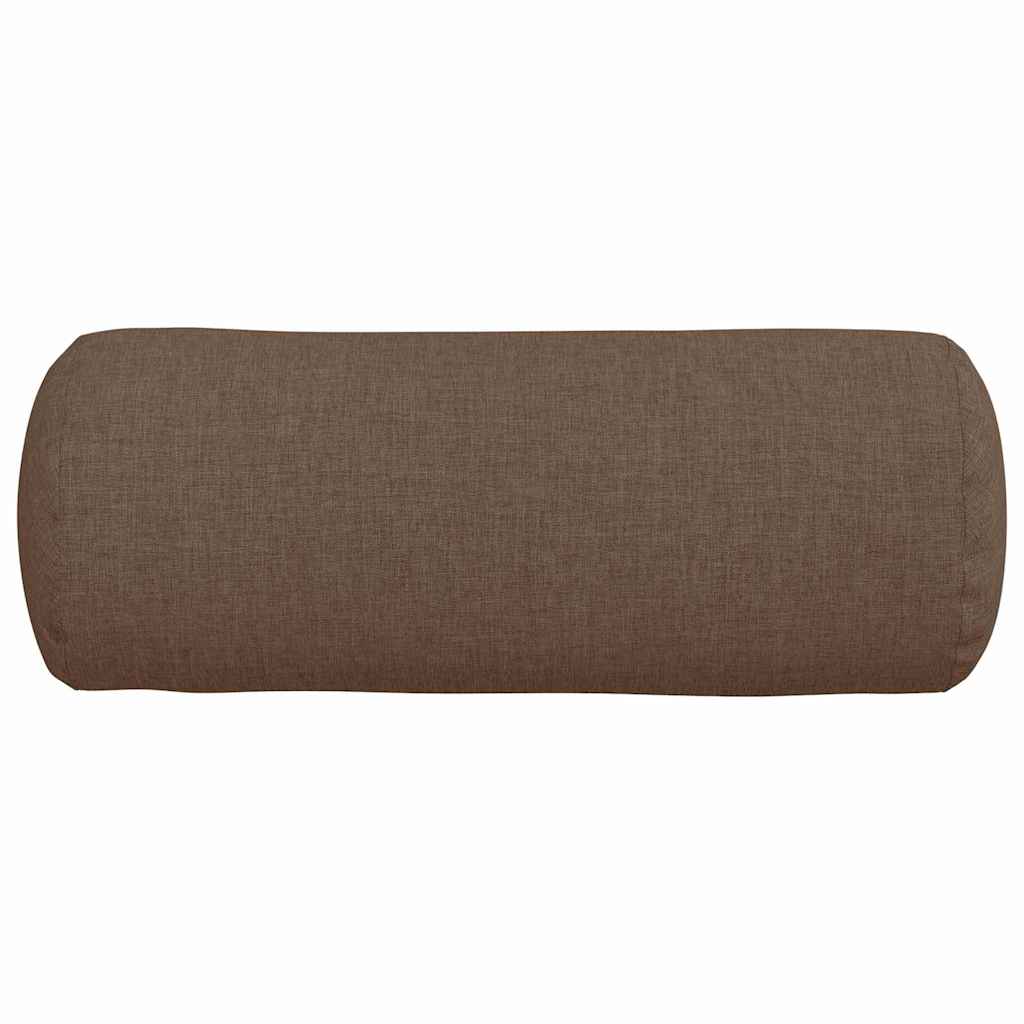 Cuscini a rullo 2 pz Tessuto Marrone Ø 15 x 40 cm