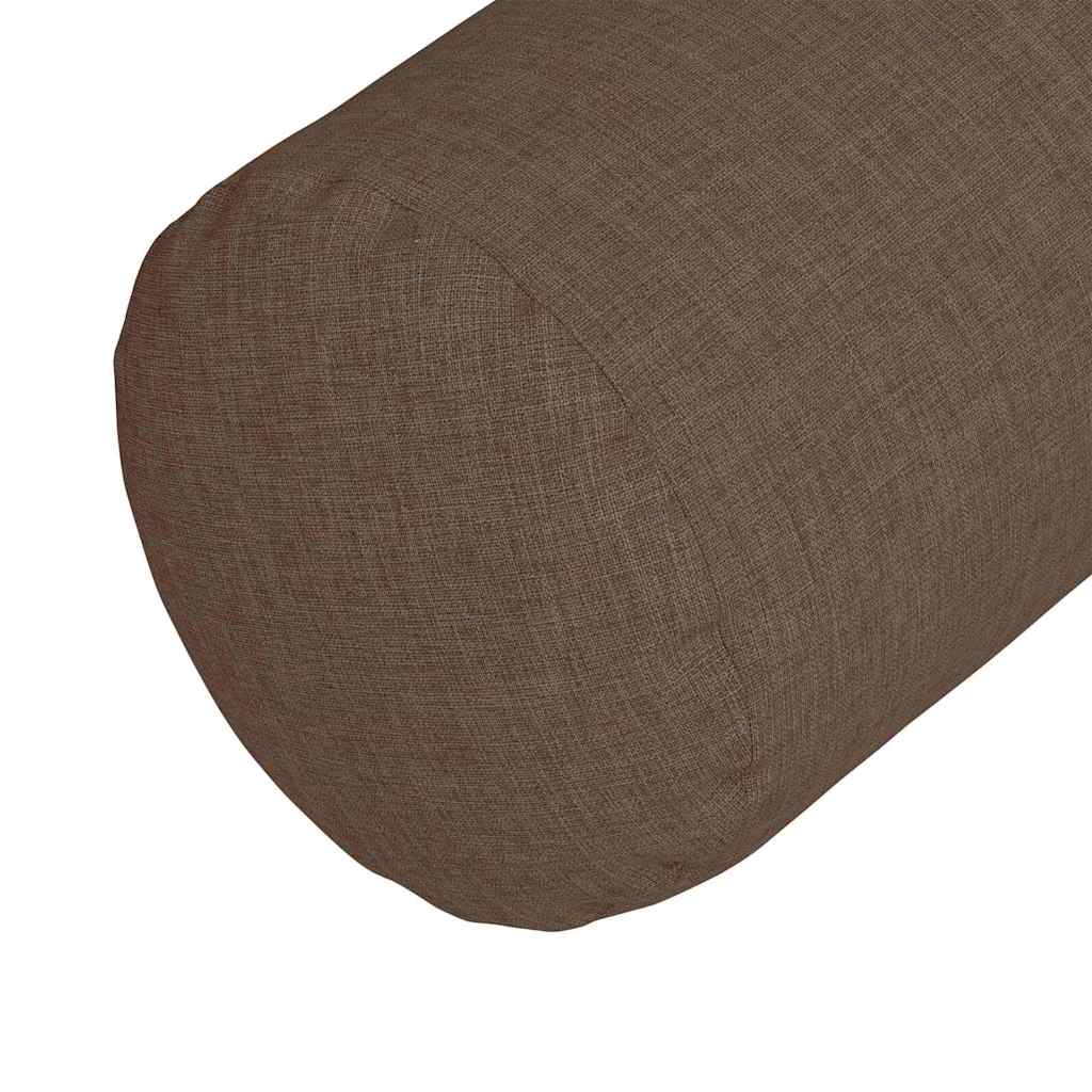 Cuscini a rullo 2 pz Tessuto Marrone Ø 15 x 40 cm