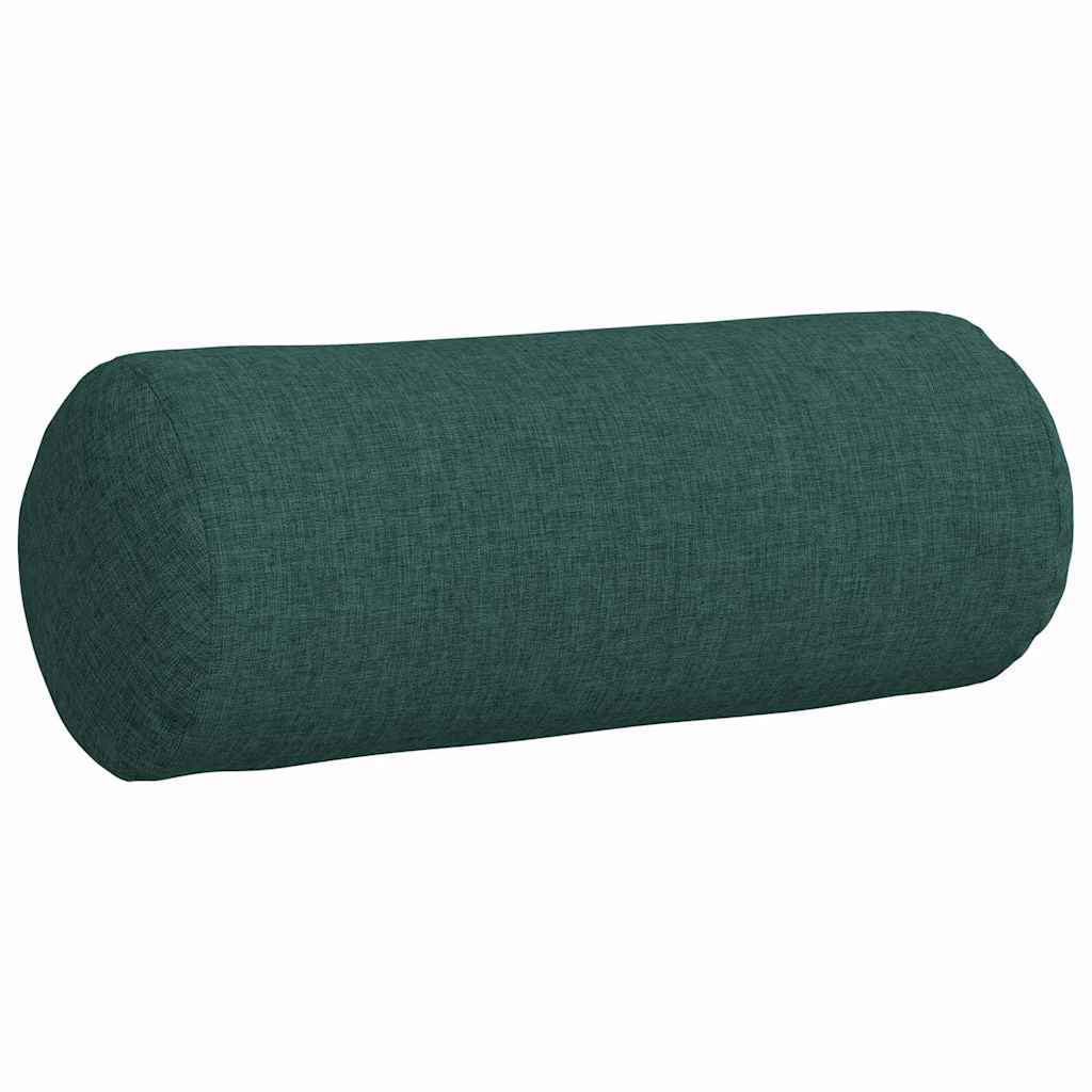 Cuscini a rullo 2 pz Tessuto Verde Scuro Ø 15 x 40 cm
