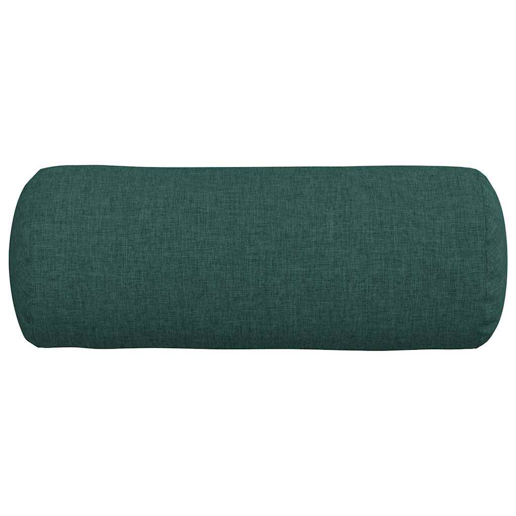Cuscini a rullo 2 pz Tessuto Verde Scuro Ø 15 x 40 cm