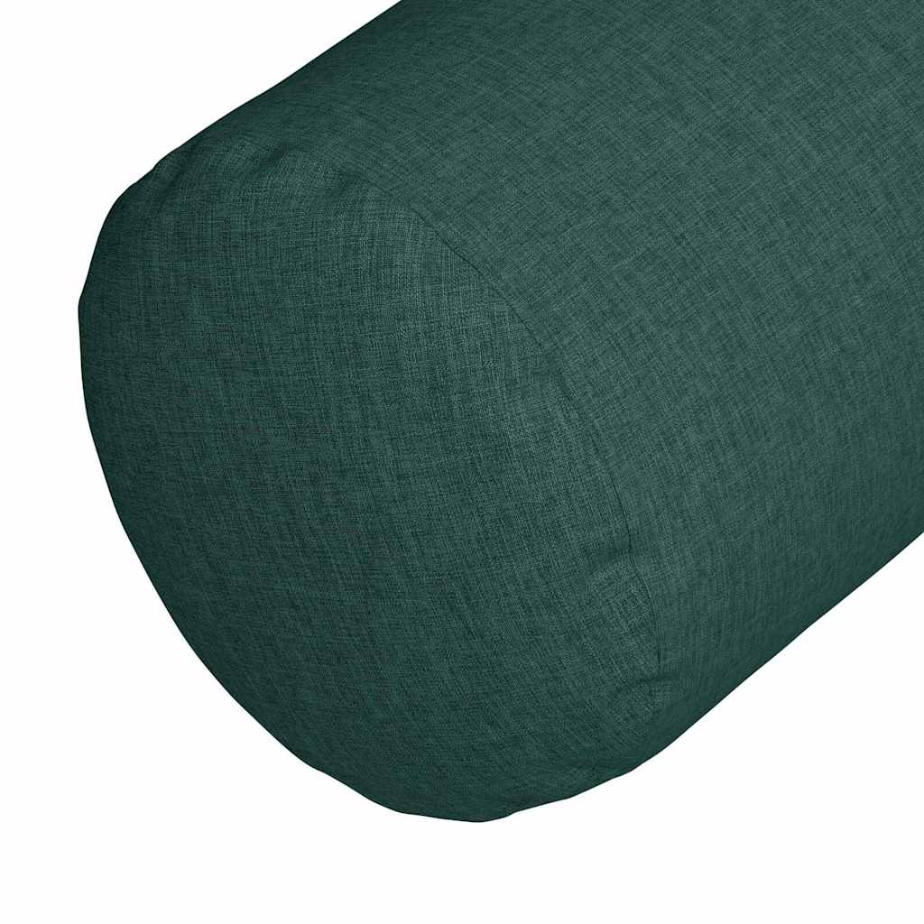 Cuscini a rullo 2 pz Tessuto Verde Scuro Ø 15 x 40 cm