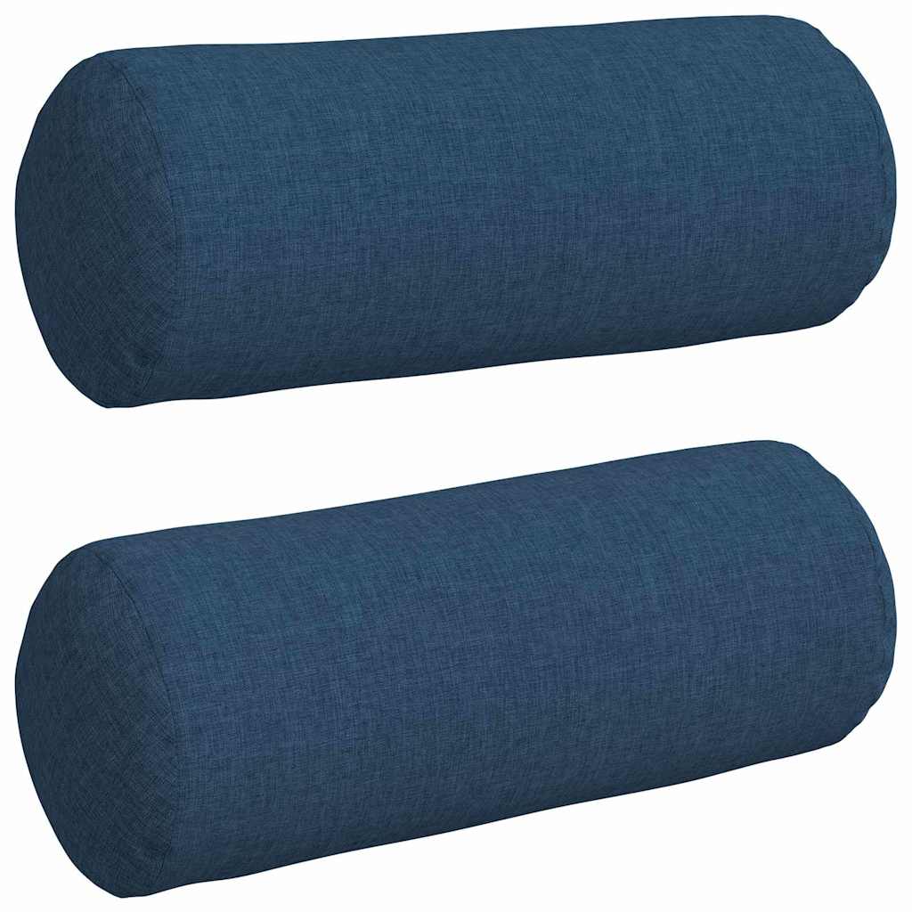 Cuscini a rullo 2 pz Tessuto Blu Ø 15 x 40 cm