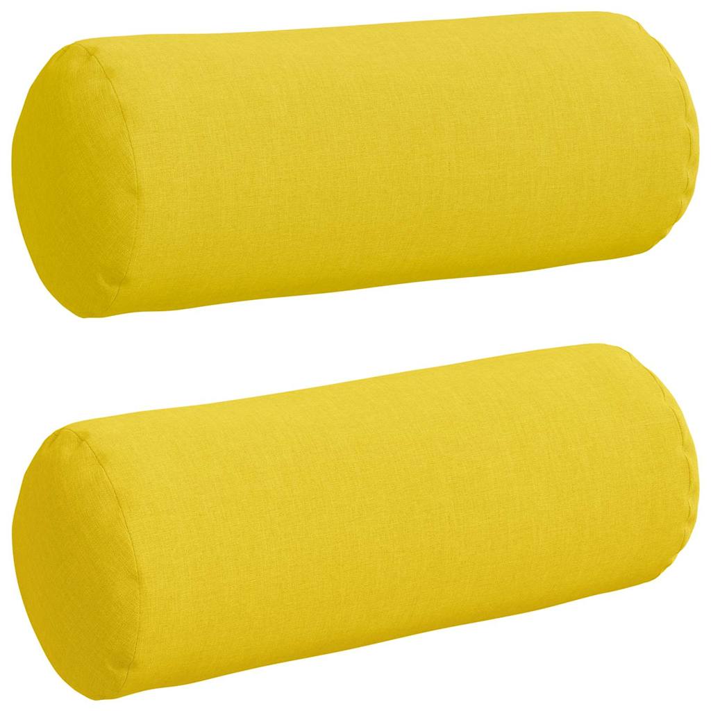 Cuscini a rullo 2 pz Tessuto Giallo Chiaro Ø 15 x 40 cm