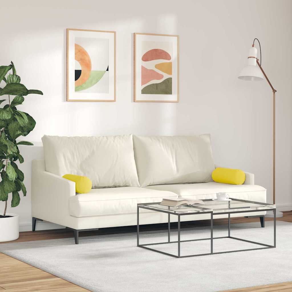 Cuscini a rullo 2 pz Tessuto Giallo Chiaro Ø 15 x 40 cm