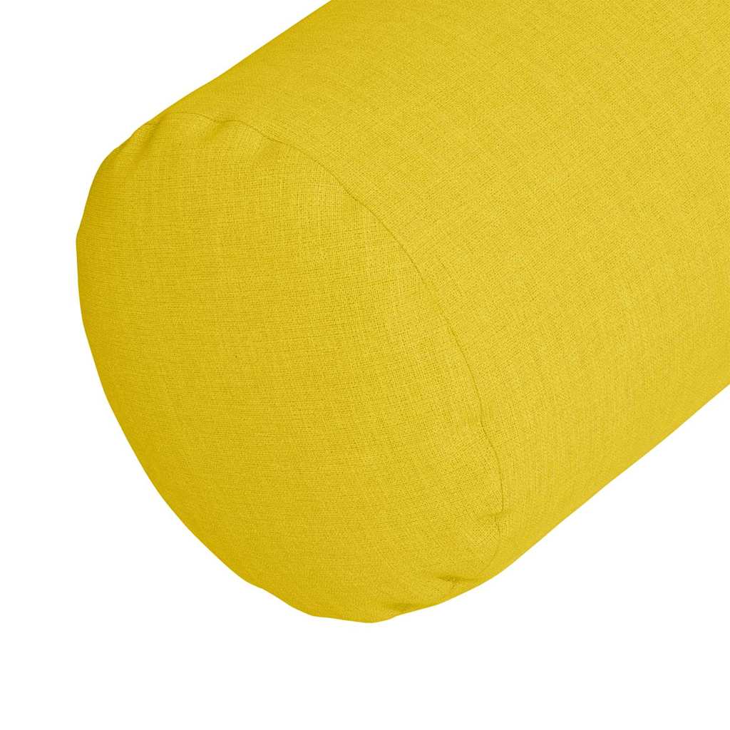 Cuscini a rullo 2 pz Tessuto Giallo Chiaro Ø 15 x 40 cm