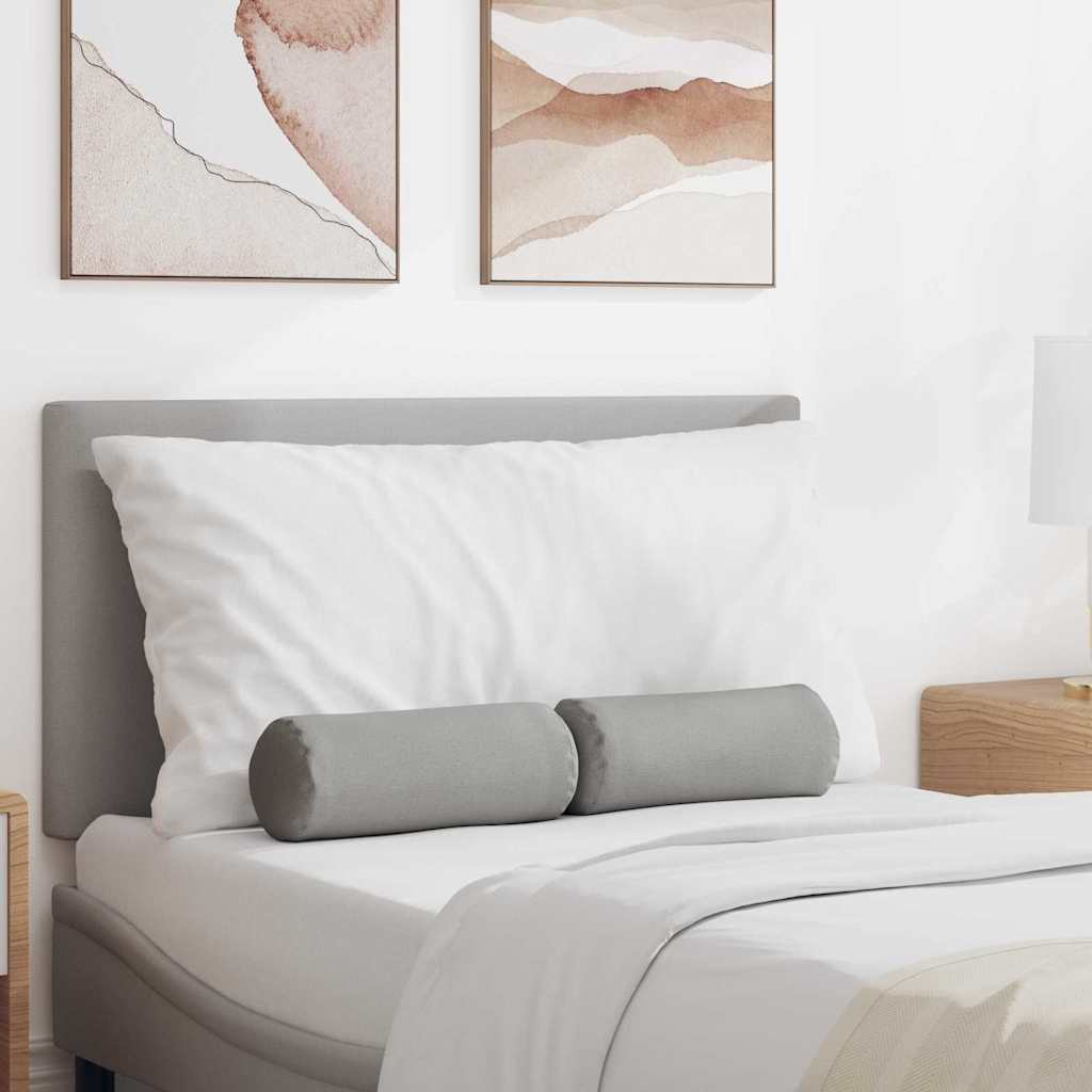 Cuscini a rullo 2 pz Tessuto Grigio Nuvola Ø 15 x 40 cm