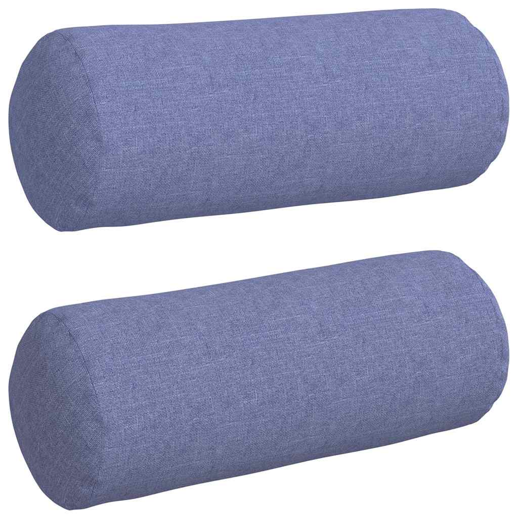 Cuscini a rullo 2 pz Tessuto Blu jeans Ø 15 x 40 cm