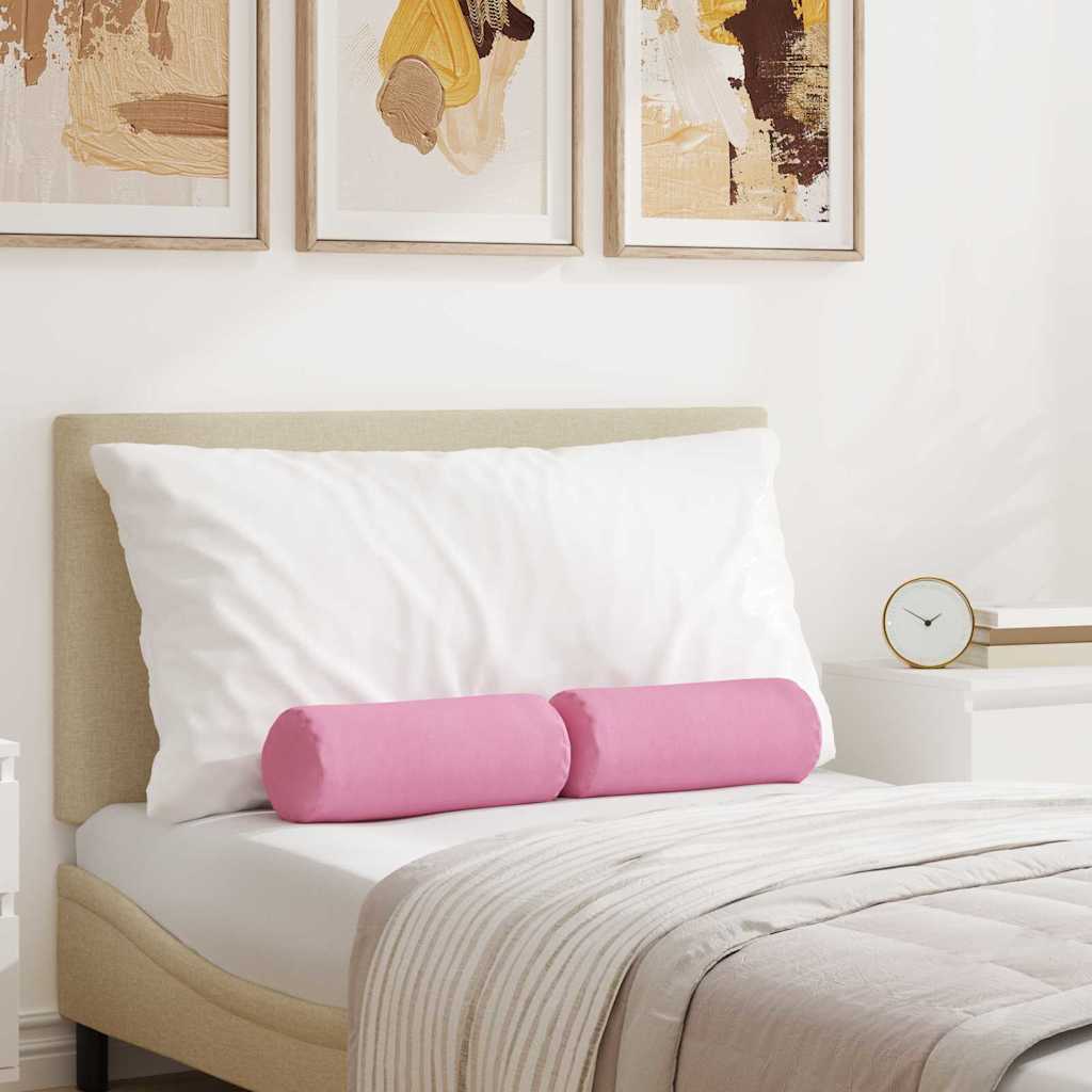 Cuscini a rullo 2 pz Tessuto Rosa Ø 15 x 40 cm