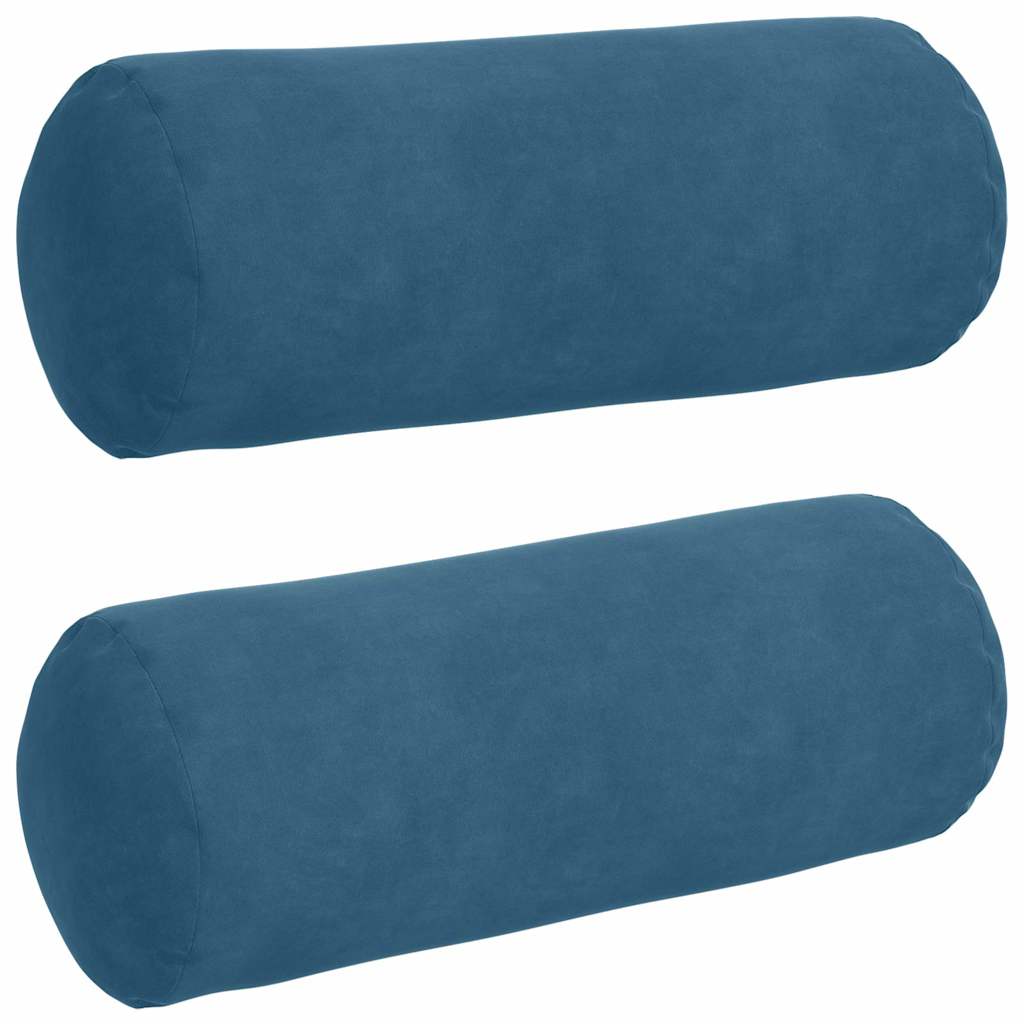 Cuscini a rullo 2 pcs Blu Ø 15 x 40 cm Tessuto in Cords