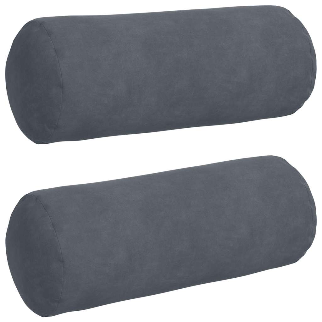 Cuscini a rullo 2 pcs Grigio scuro Ø 15 x 40 cm