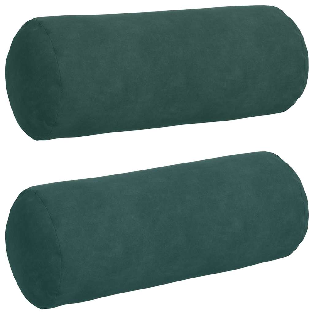Cuscini a rullo 2 pcs Verde Scuro Ø 15 x 40 cm Tessuto in Cords