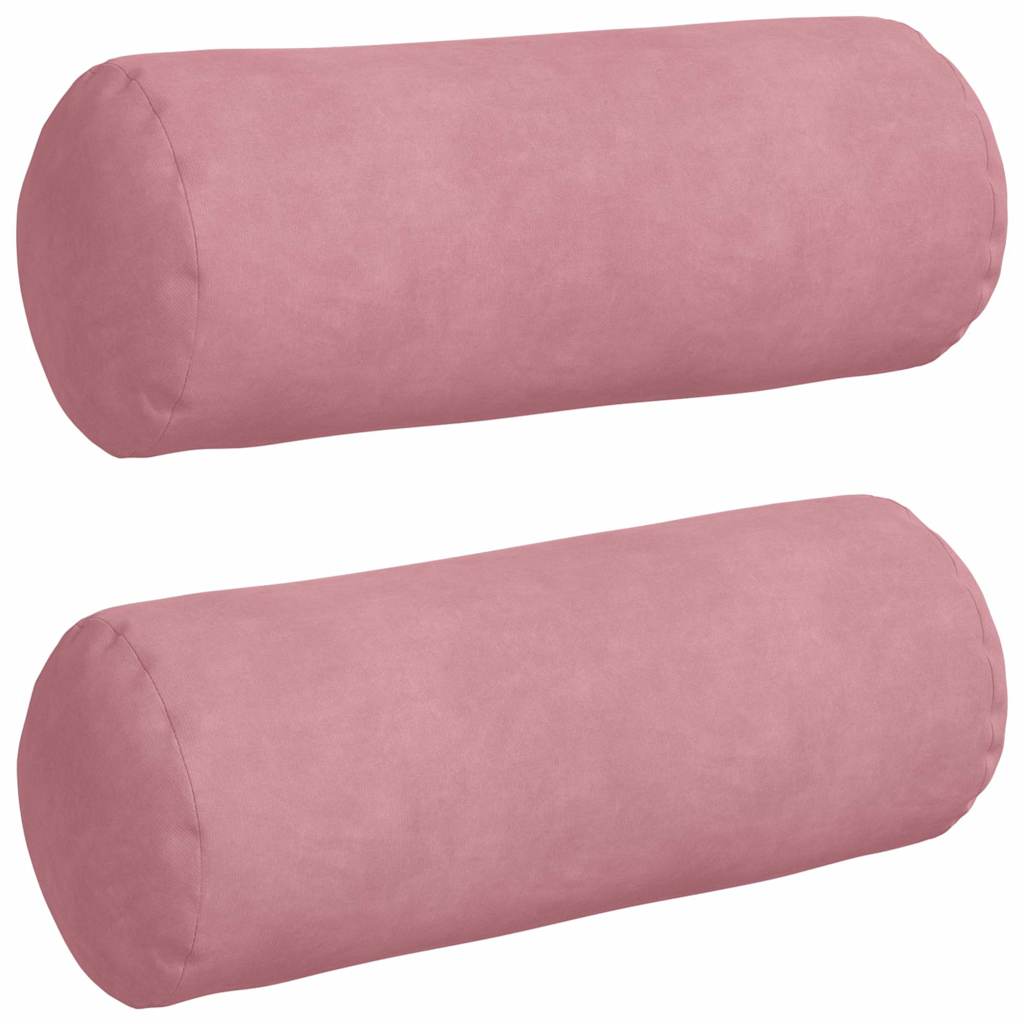 Cuscini a rullo 2 pcs Rosa Ø 15 x 40 cm Tessuto in Cords