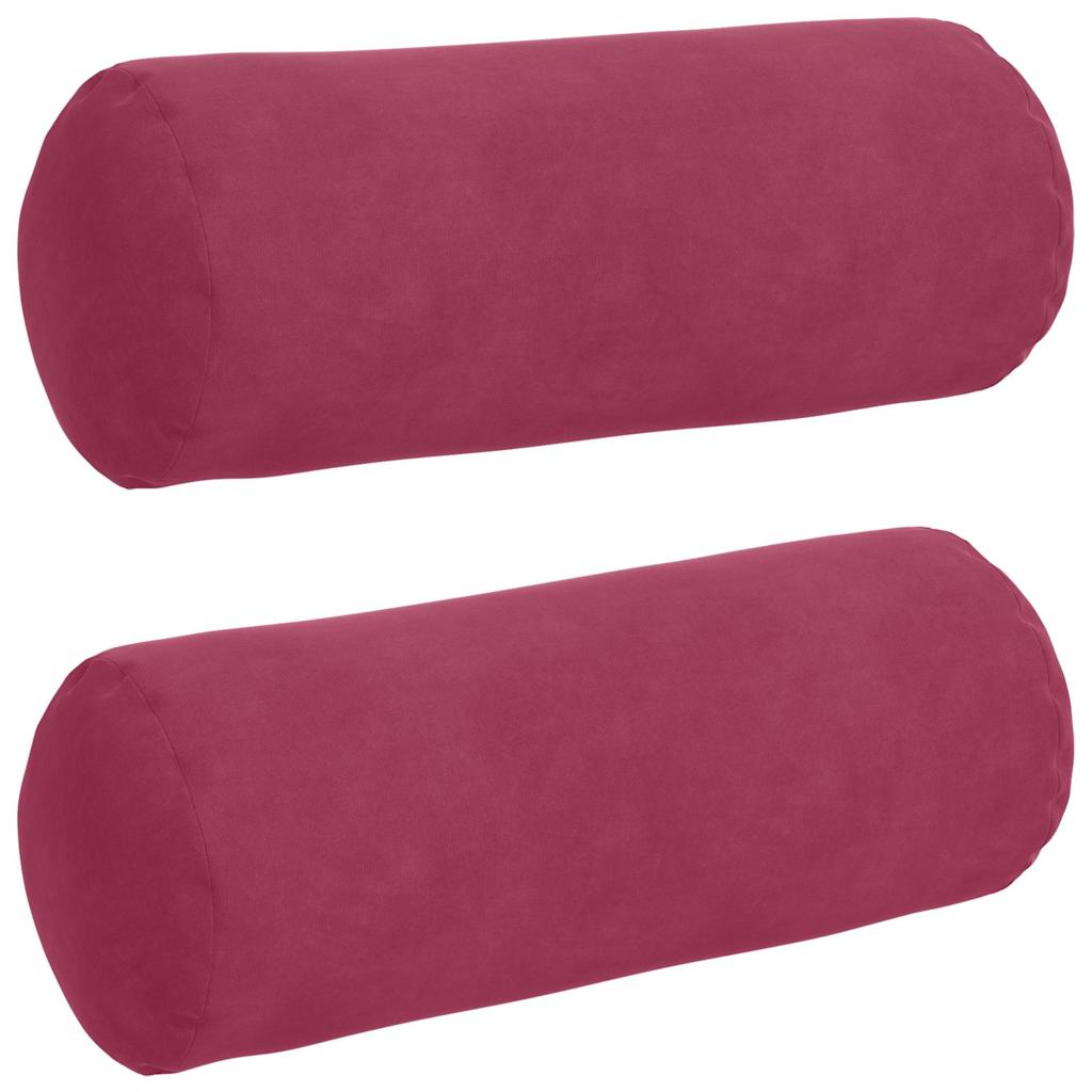 Cuscini a rullo 2 pcs Rosso Vino Ø 15 x 40 cm Tessuto in Cords